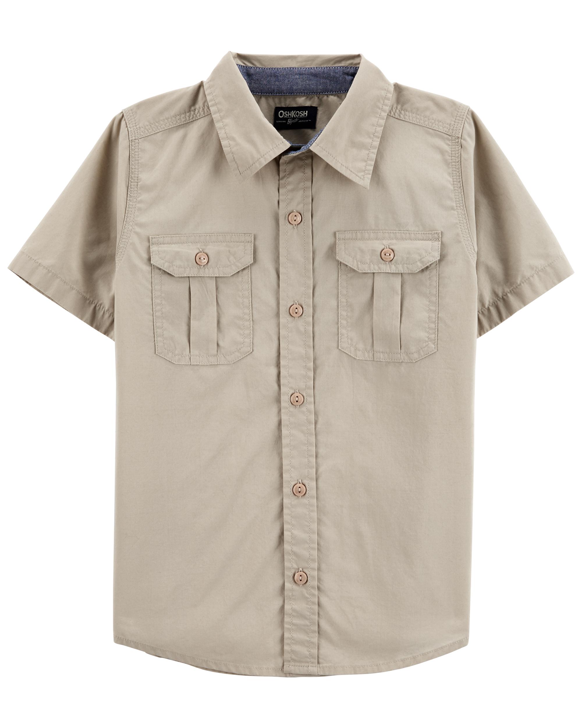 khaki button down shirt toddler