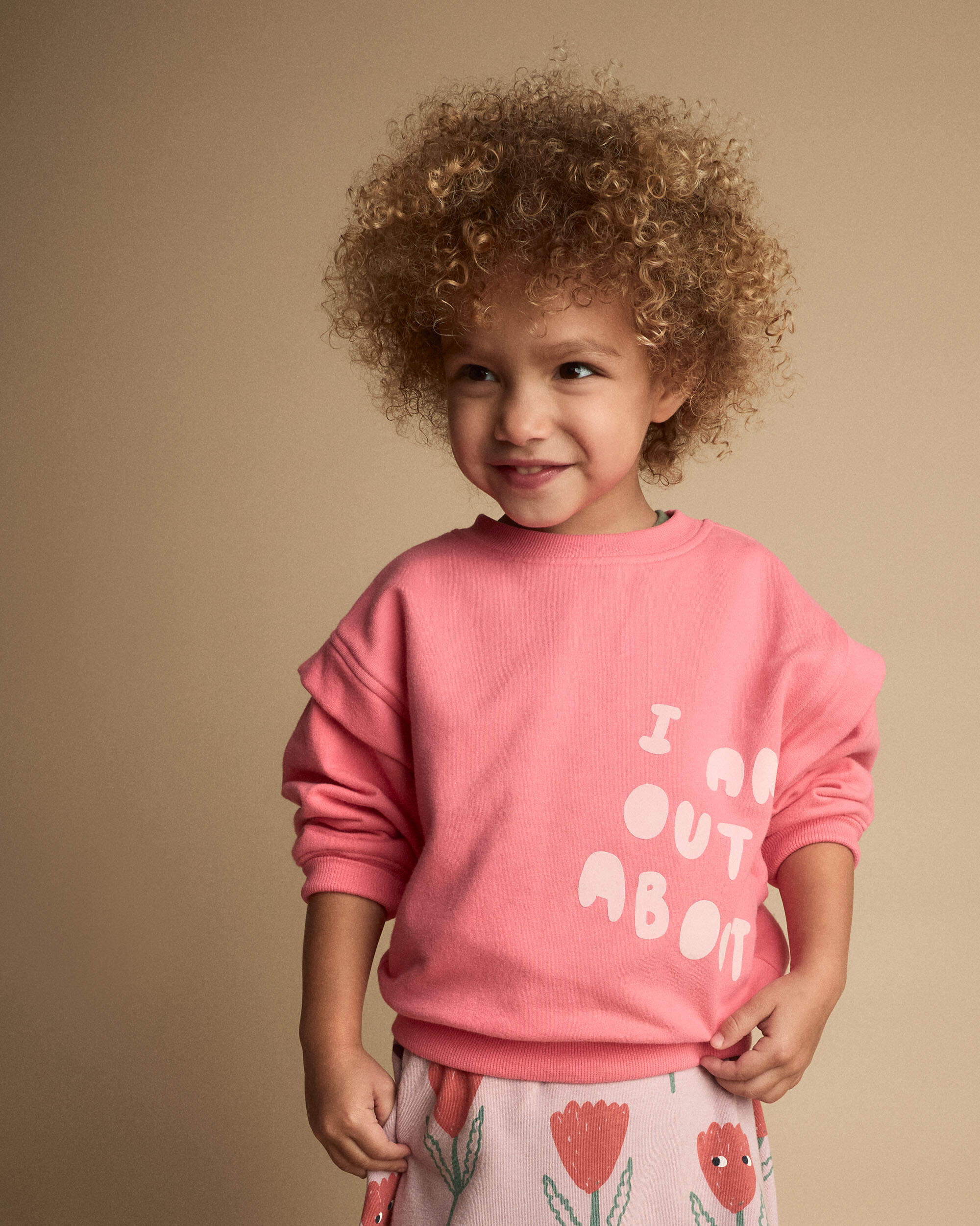 Toddler Girl 'Out & About' Double Layer Pullover Sweatshirt - Pink