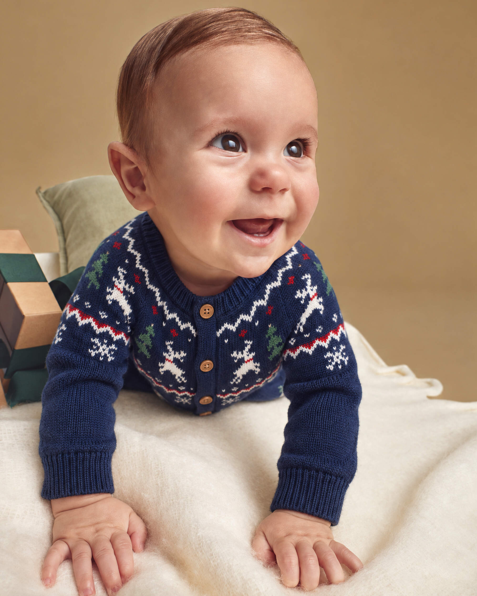 Baby Organic Cotton Fair Isle Sweater Knit Jumpsuit