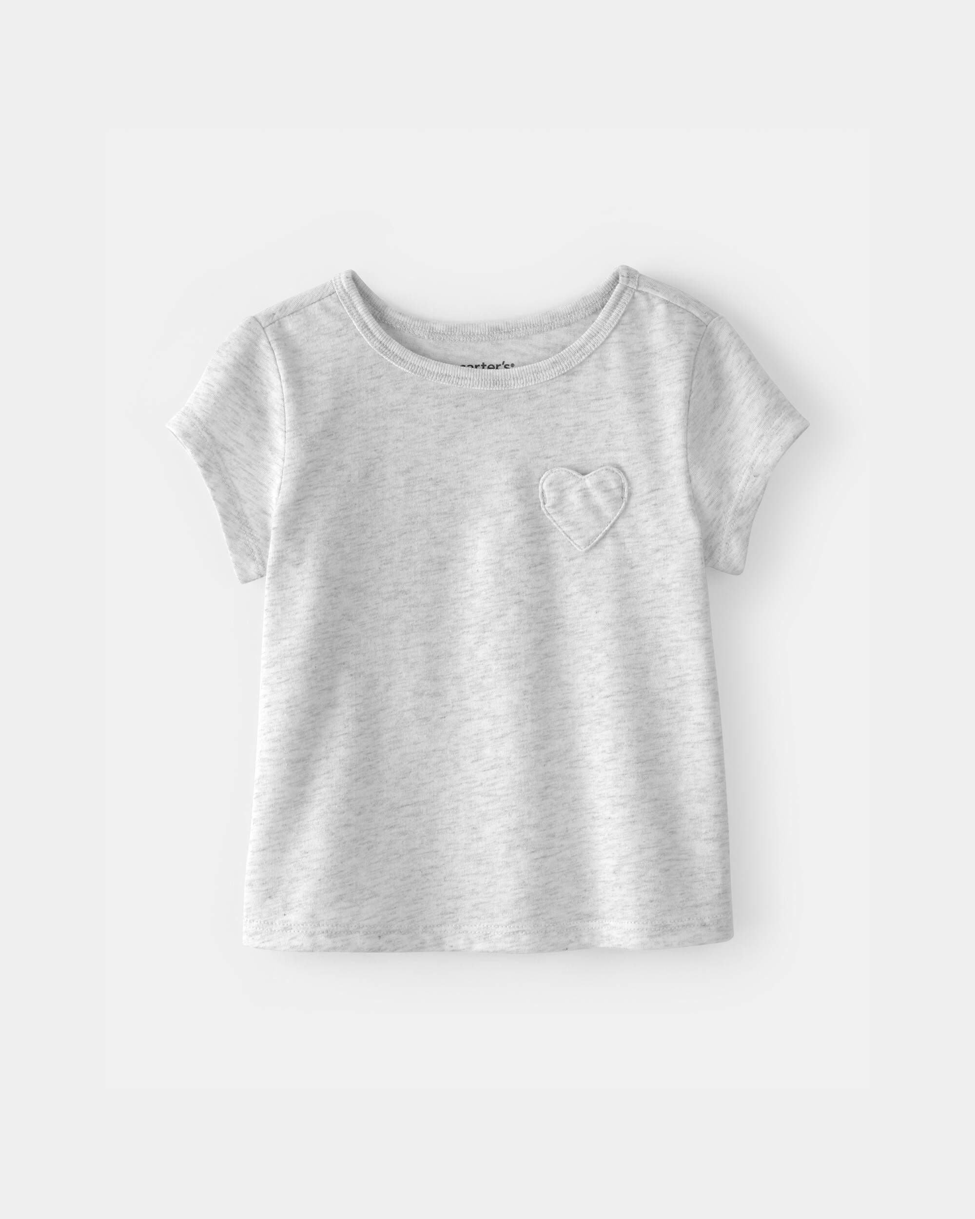 Baby Girl Heart Pocket Top - Grey