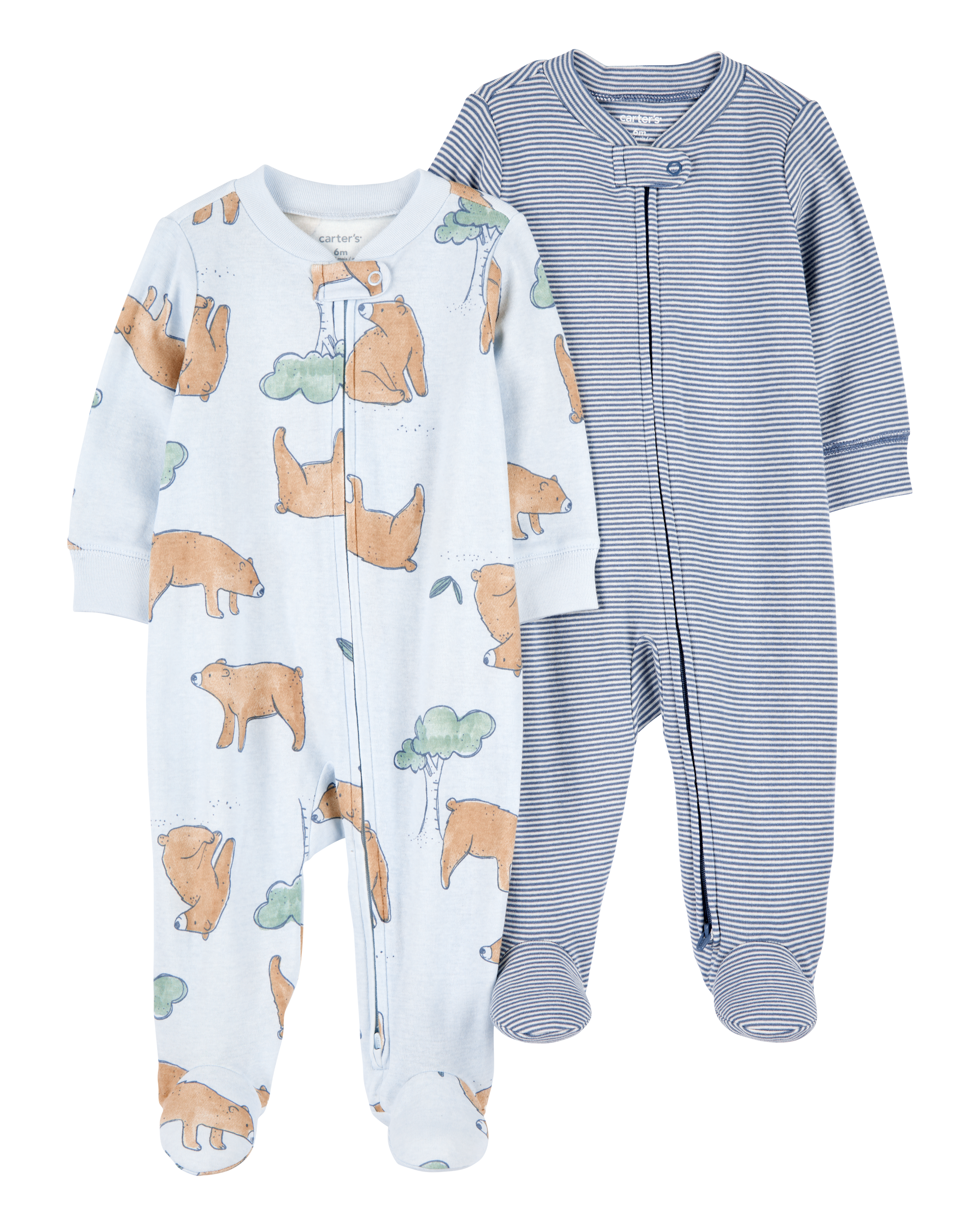 Baby 2-Pack 2-Way Zip Cotton Sleeper