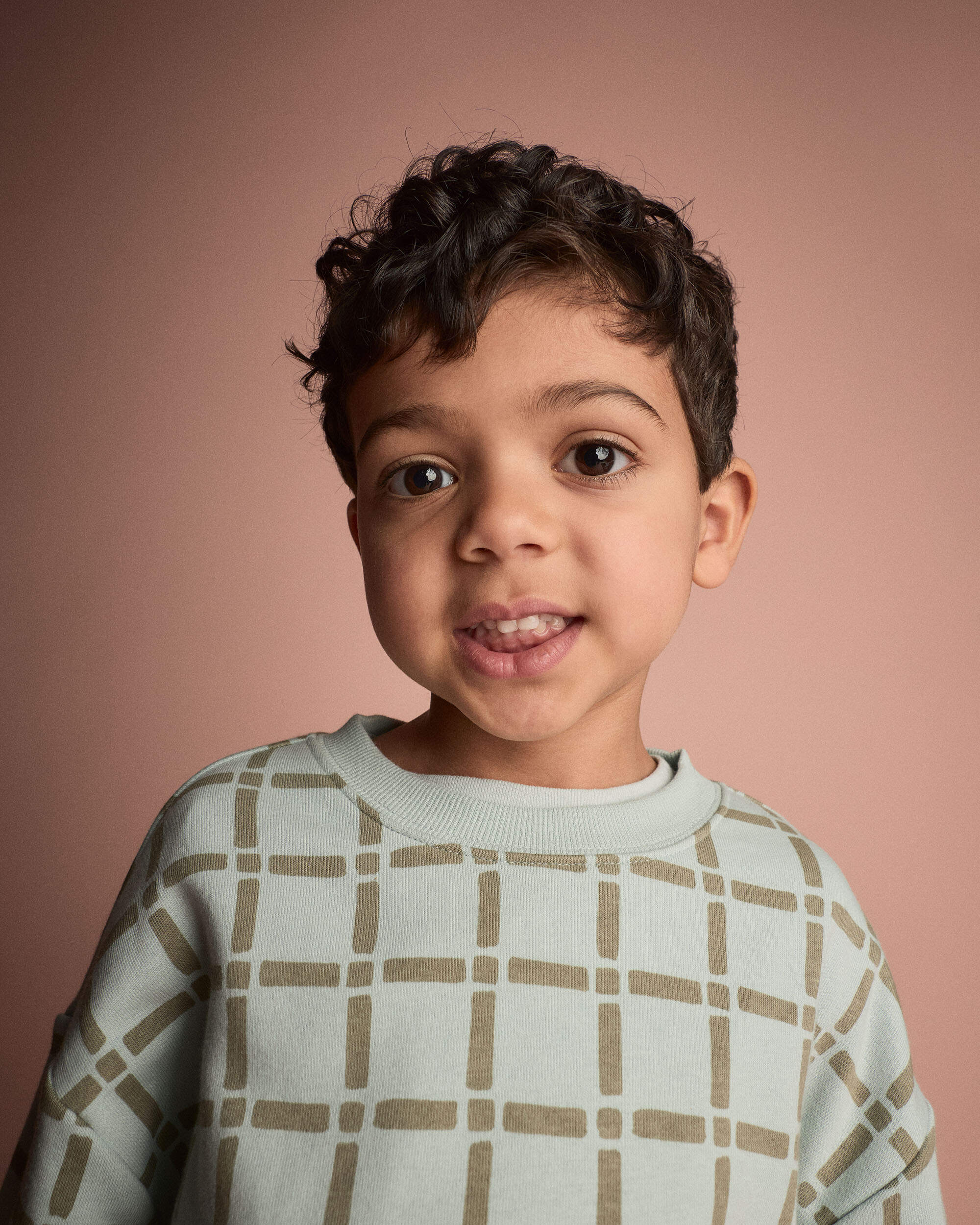 Toddler Otter Sweatshirt™ with Pockets Checkered Print - Light Blue