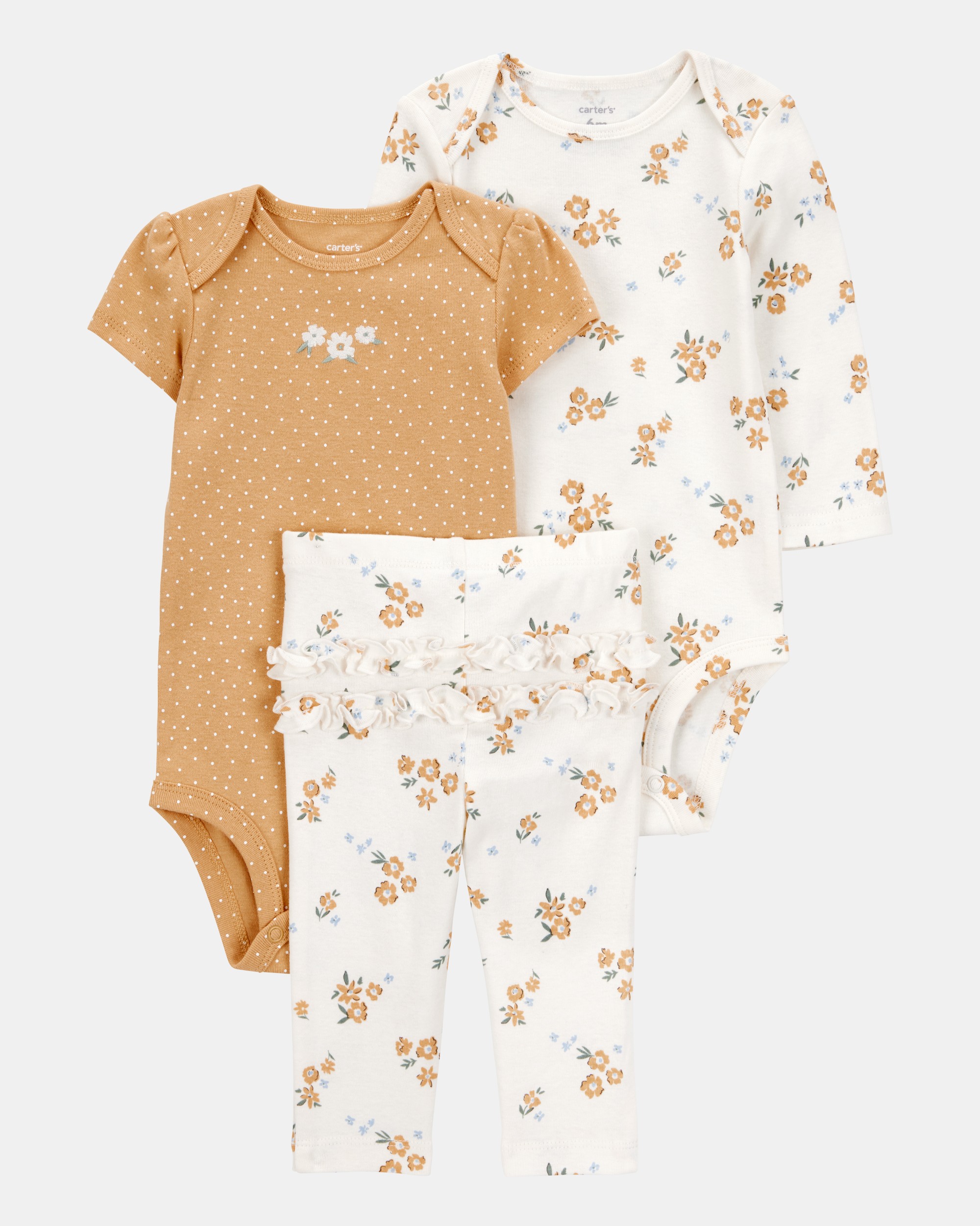Baby Girl 3-Piece Floral Little Character Set