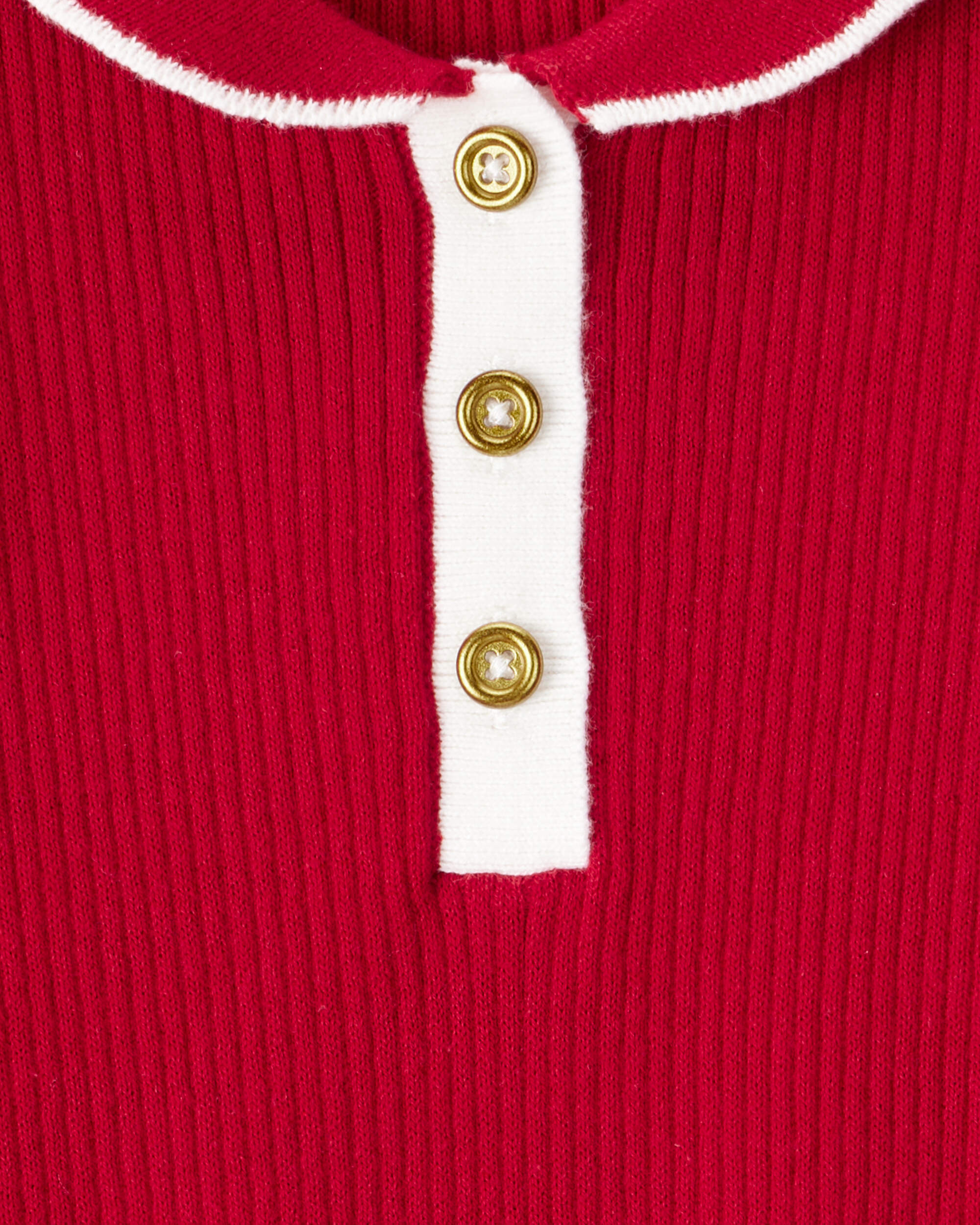 Baby Girl Cotton Long-Sleeve Occasion Dress - Red