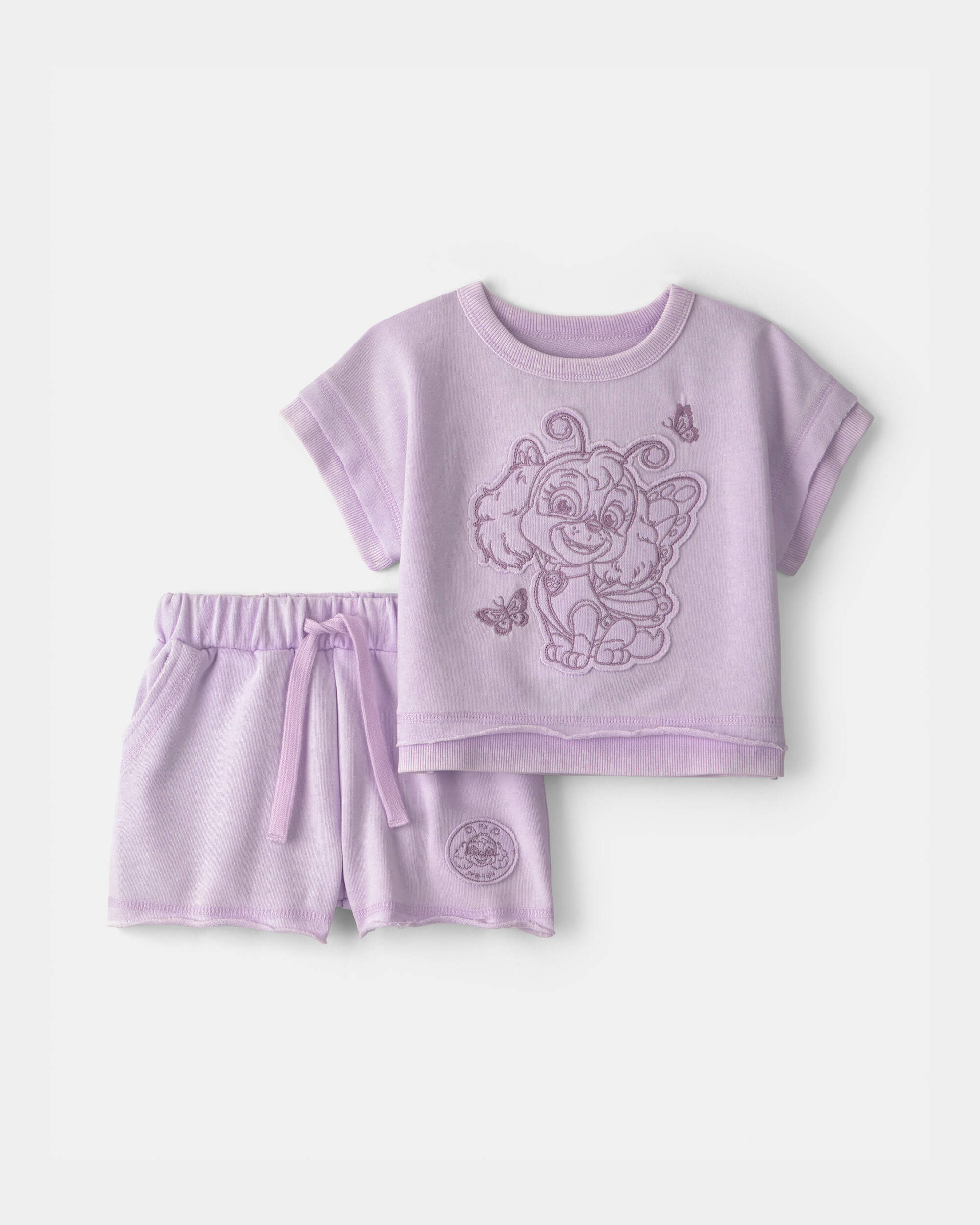 Baby Girl 2-Piece Paw Patrol® French Terry Top & Short Set - Purple