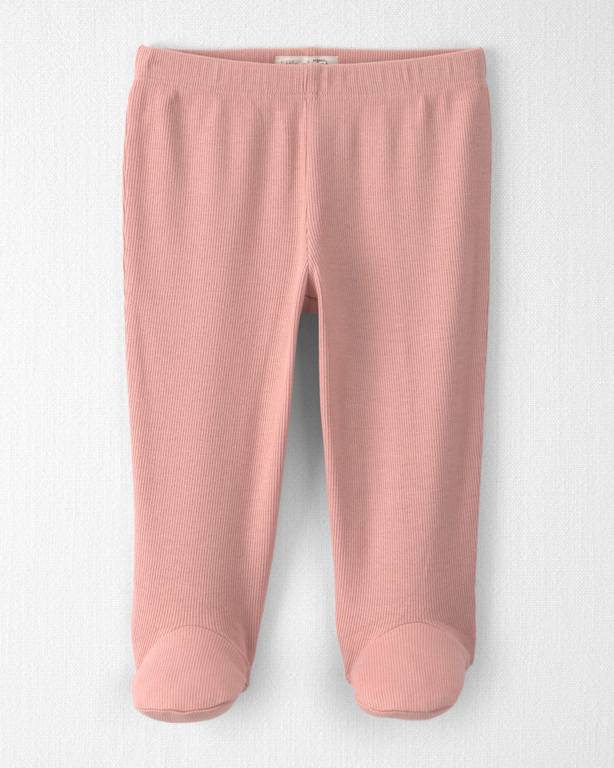 Baby Girl Organic Cotton Rib Footed Pants