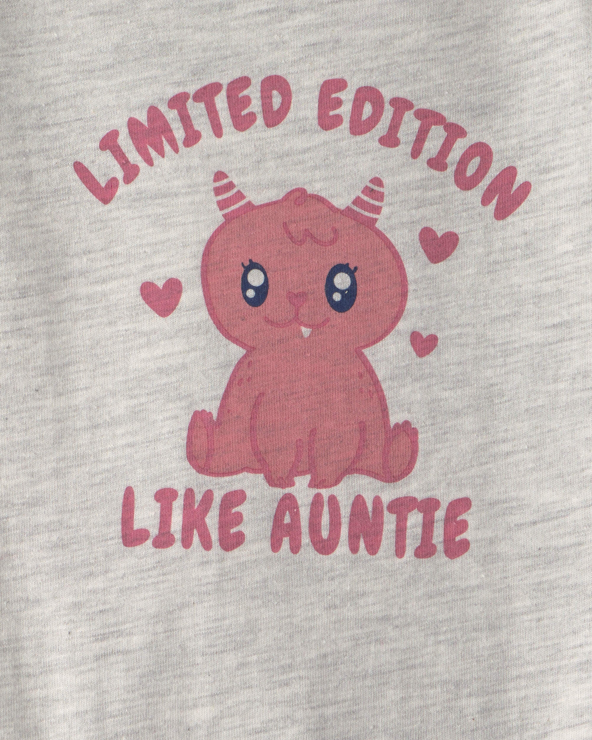 Baby Girl 'Limited Edition Like Auntie' Long-Sleeve Graphic Bodysuit - Grey