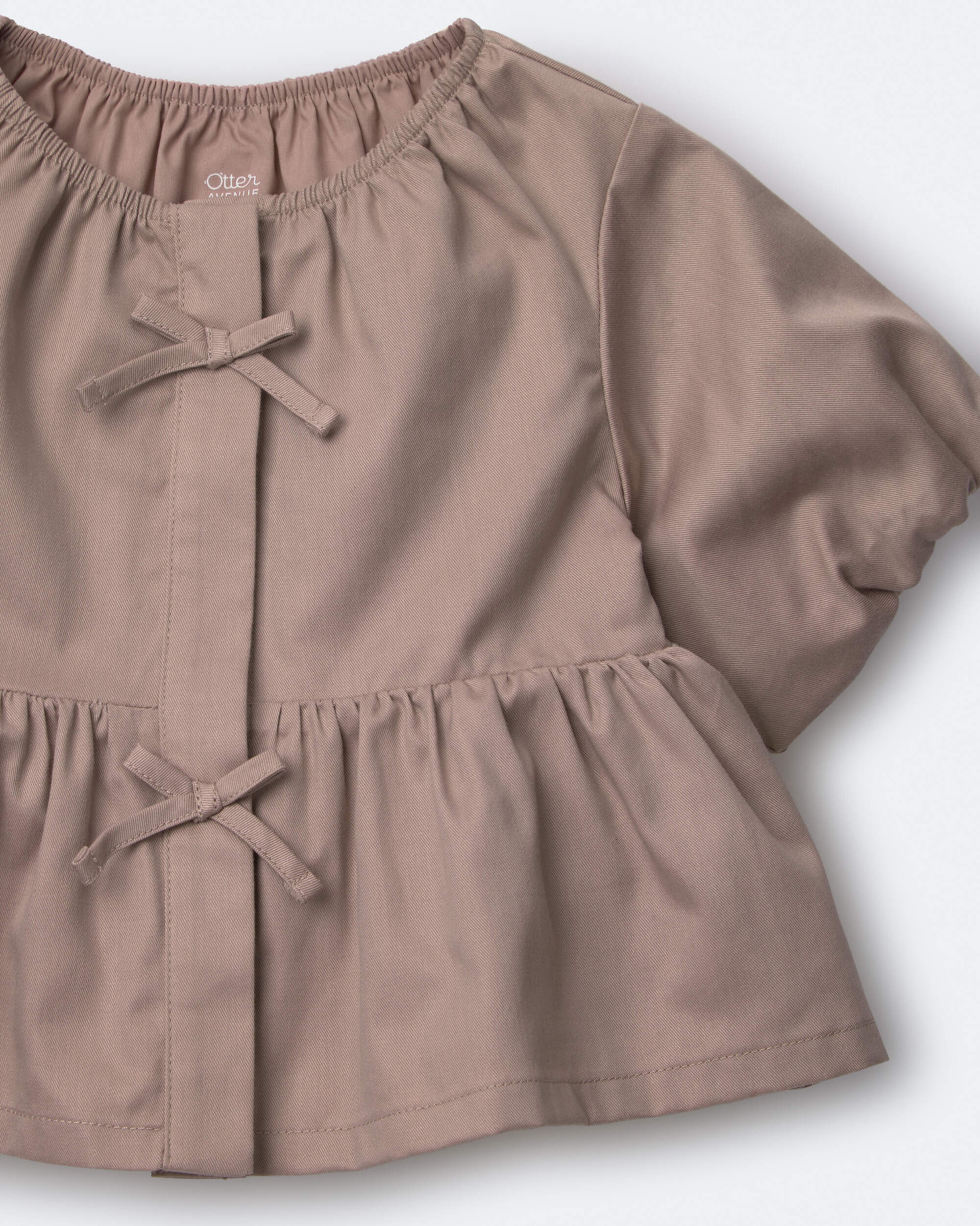 Toddler Girl Puff-Sleeve Peplum Top - Mauve