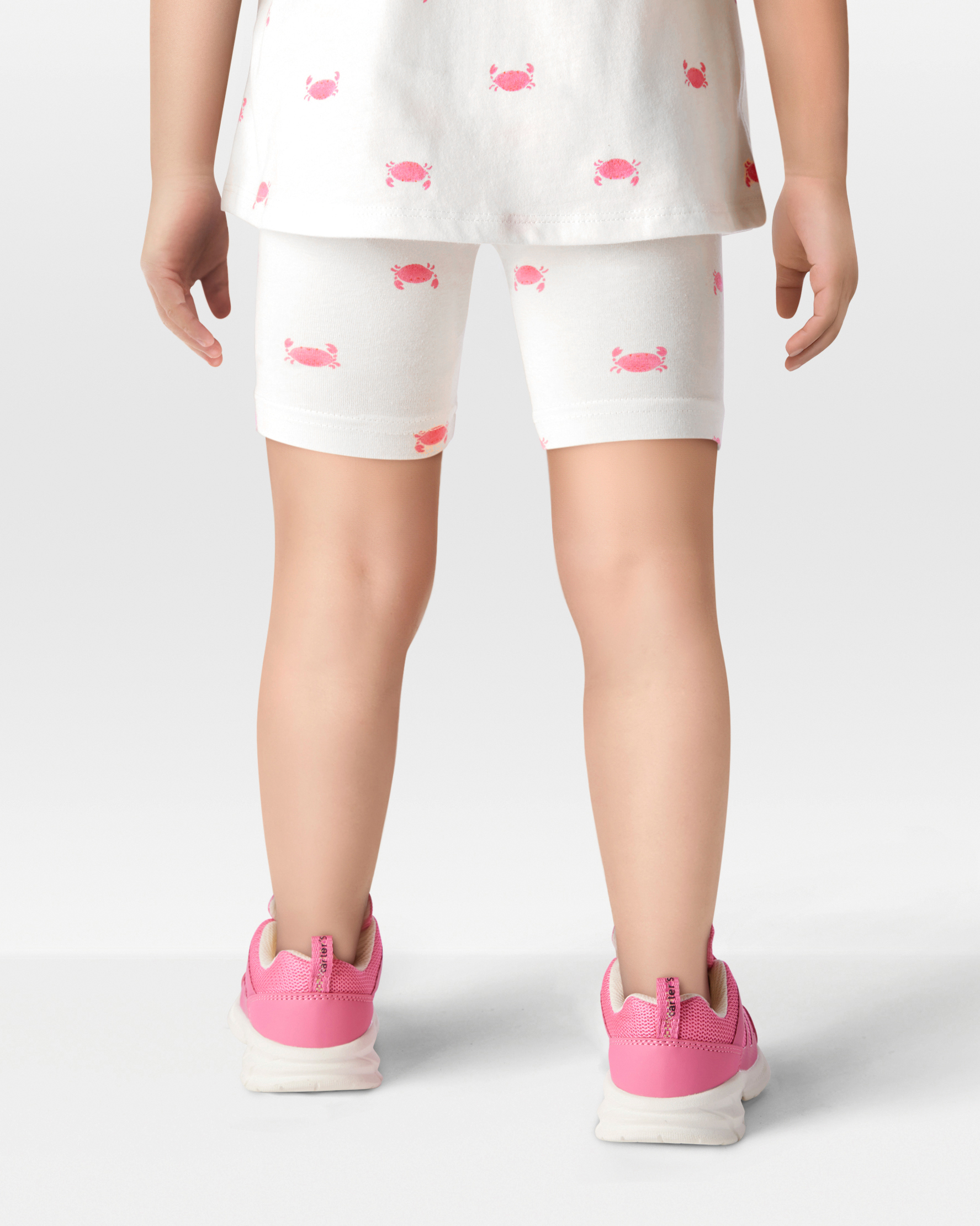 Toddler Girl Crab Print Bike Shorts