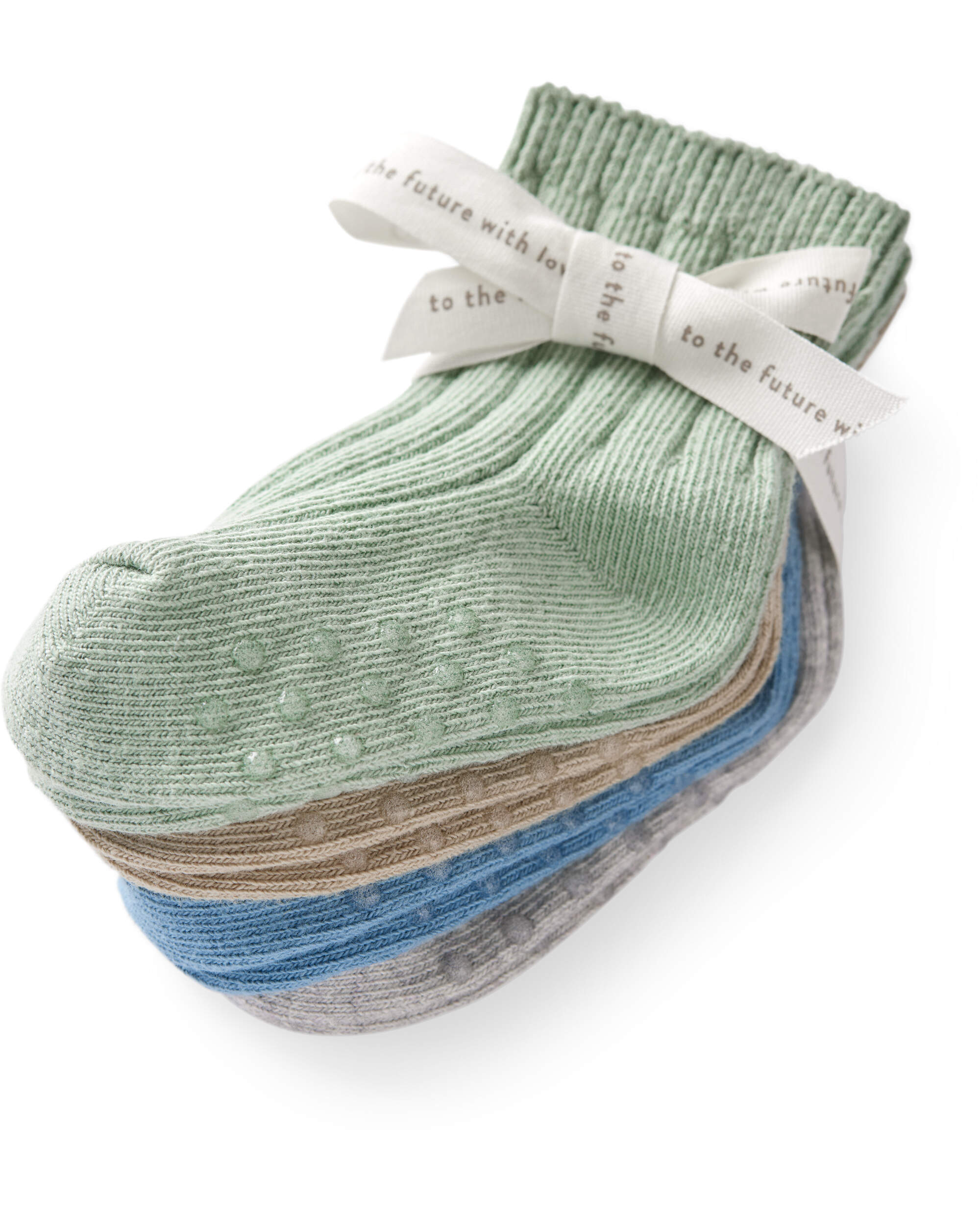 Baby 4-Pack No-Slip Ankle Socks Made with Organic Cotton