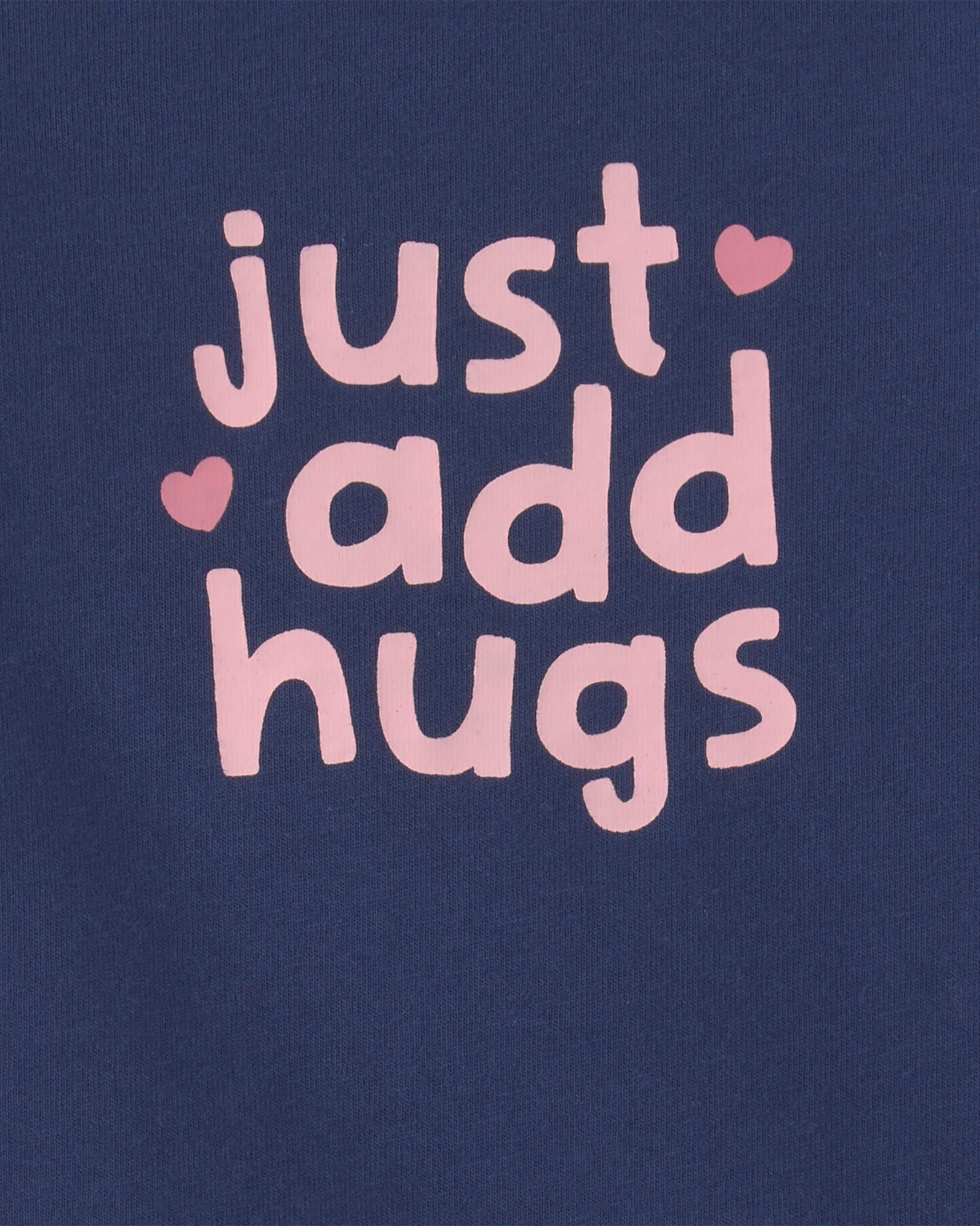 Baby Girl 'Just Add Hugs' Long-Sleeve Graphic Bodysuit - Navy Blue