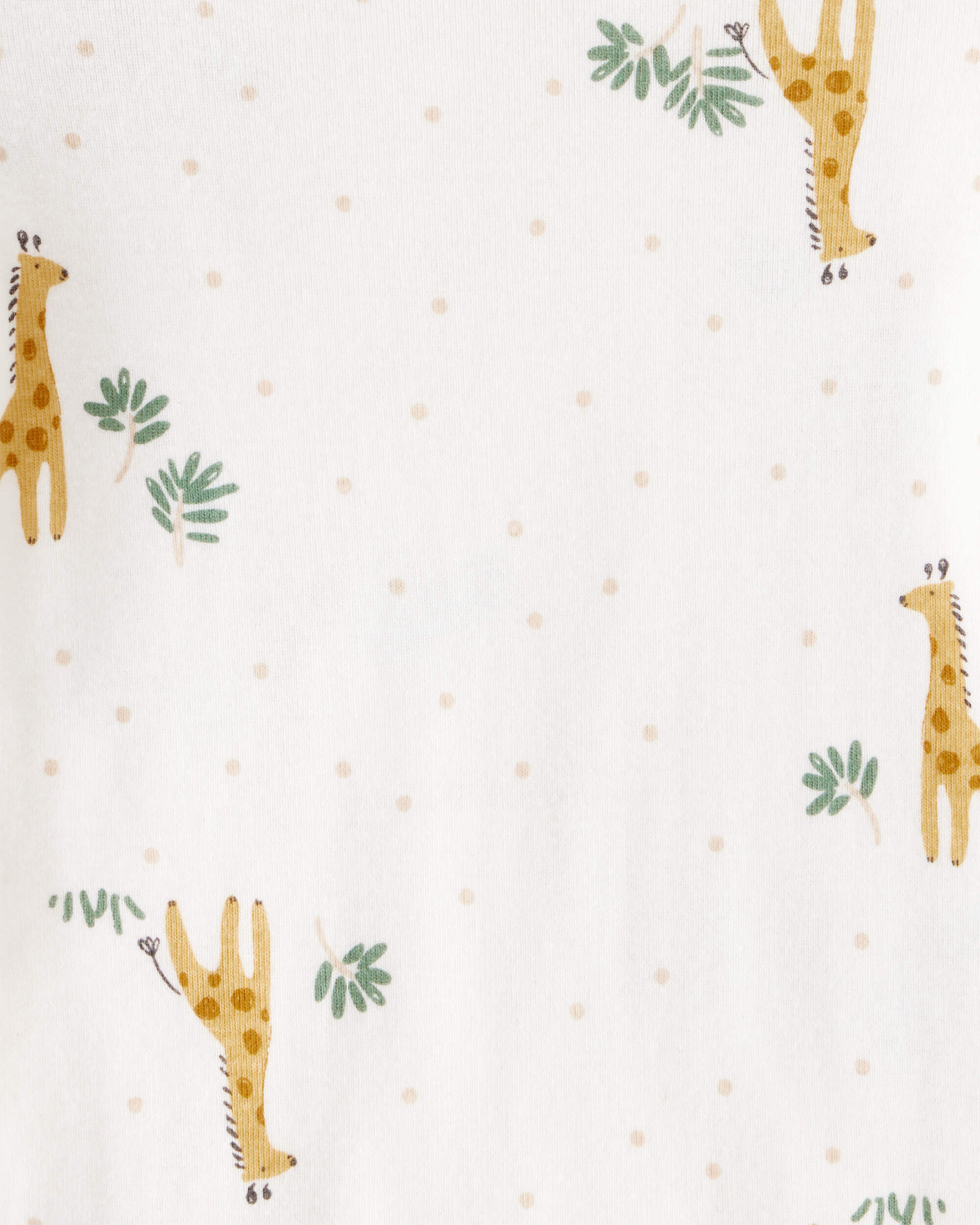 Baby 4-Pack Safari Print Cotton Long-Sleeve Multipack Bodysuits - White