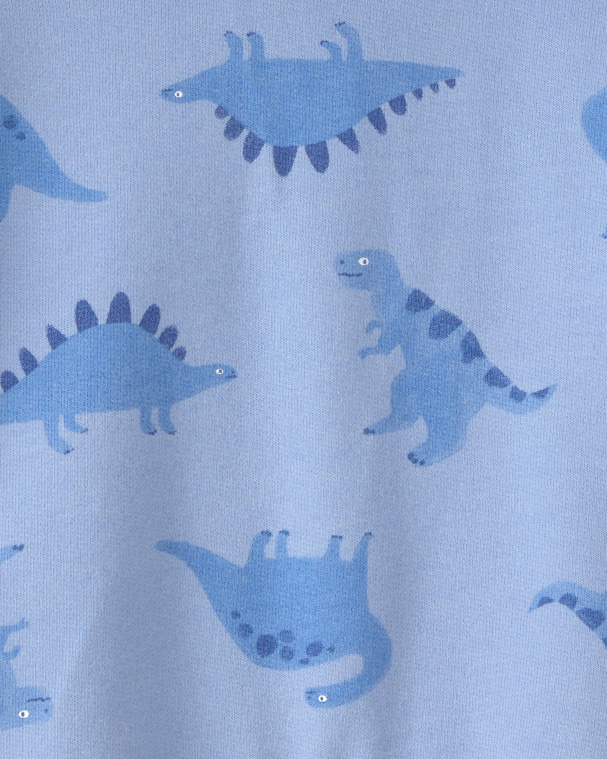 Baby Boy Dinosaur French Terry Hoodie - Blue