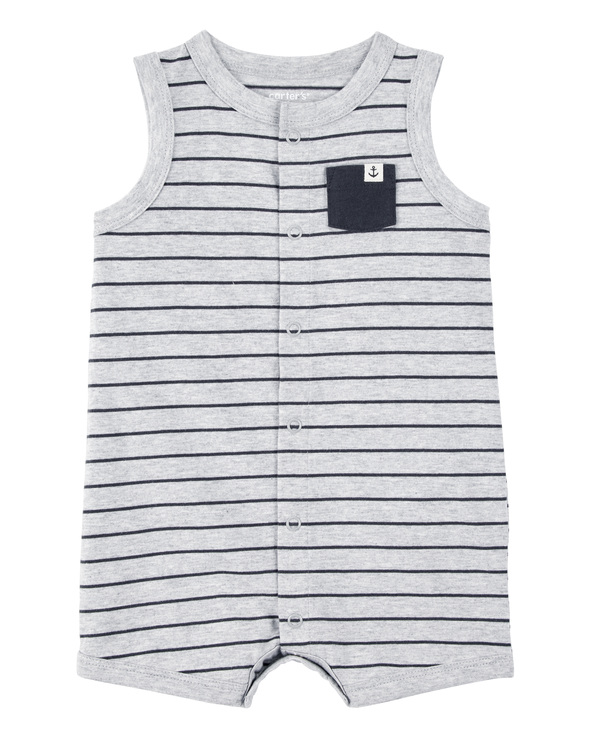 Baby Striped Snap-Up Romper