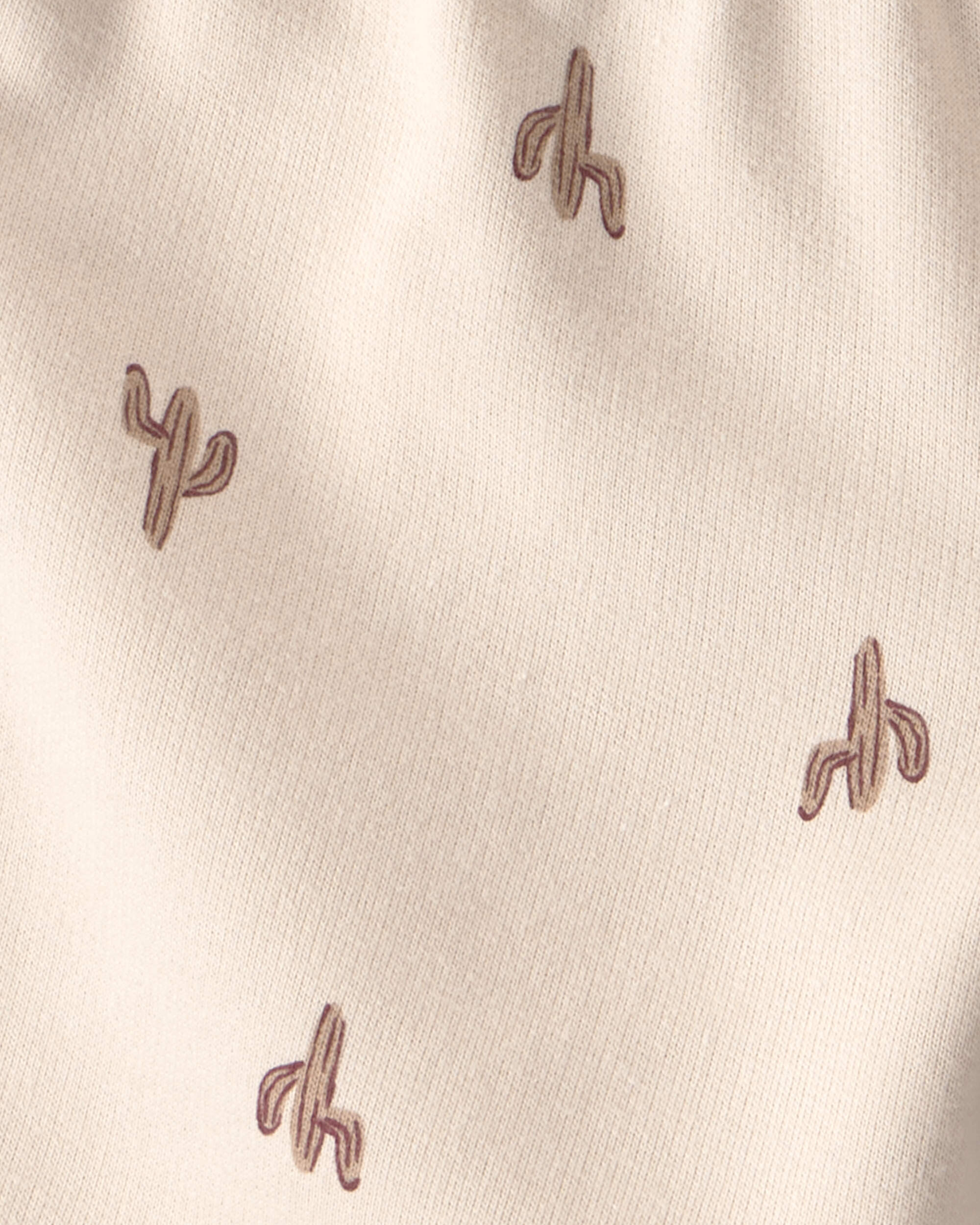 Toddler Boy 2-Piece Desert Cactus Henley Top & Short Set - Brown