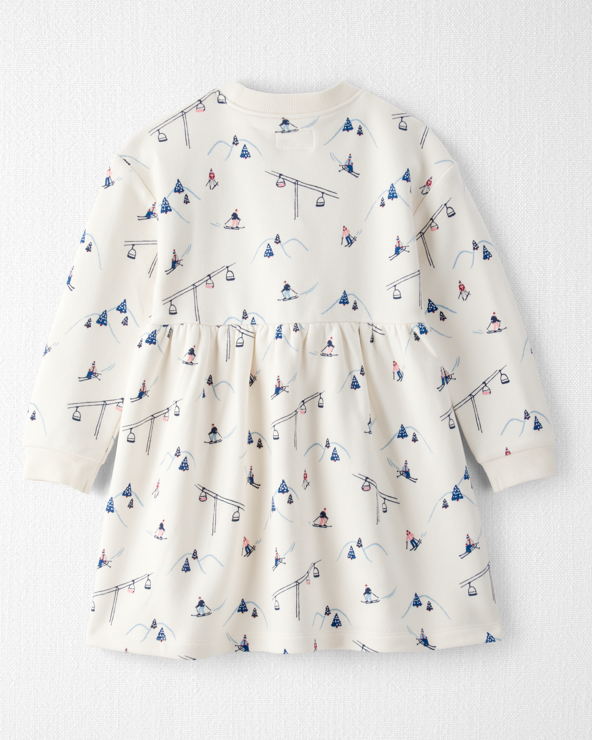 Toddler Girl French Terry Dress Made with Organic Cotton Snowy Slopes Print