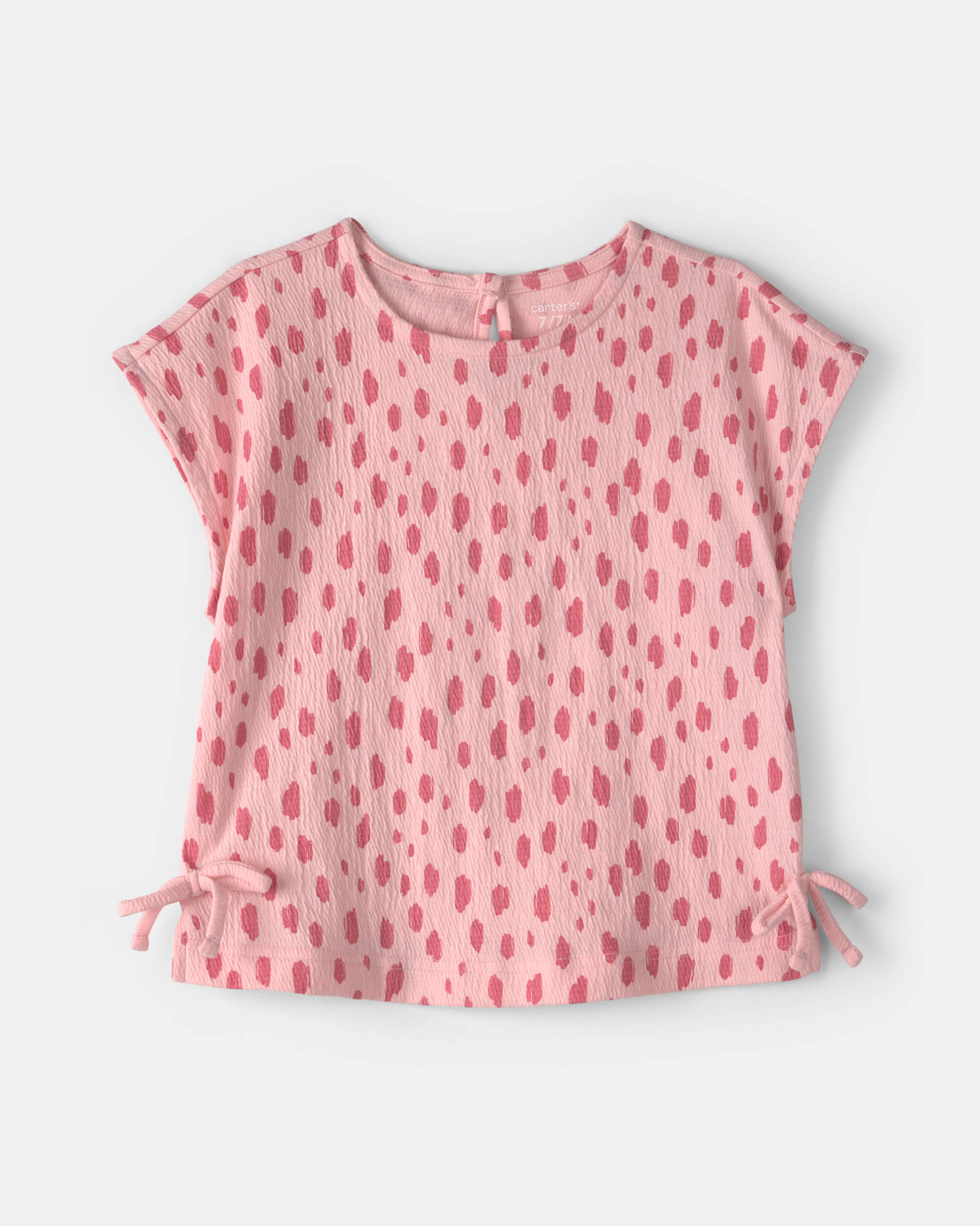 Girls Dots Short-Sleeve Top - Pink