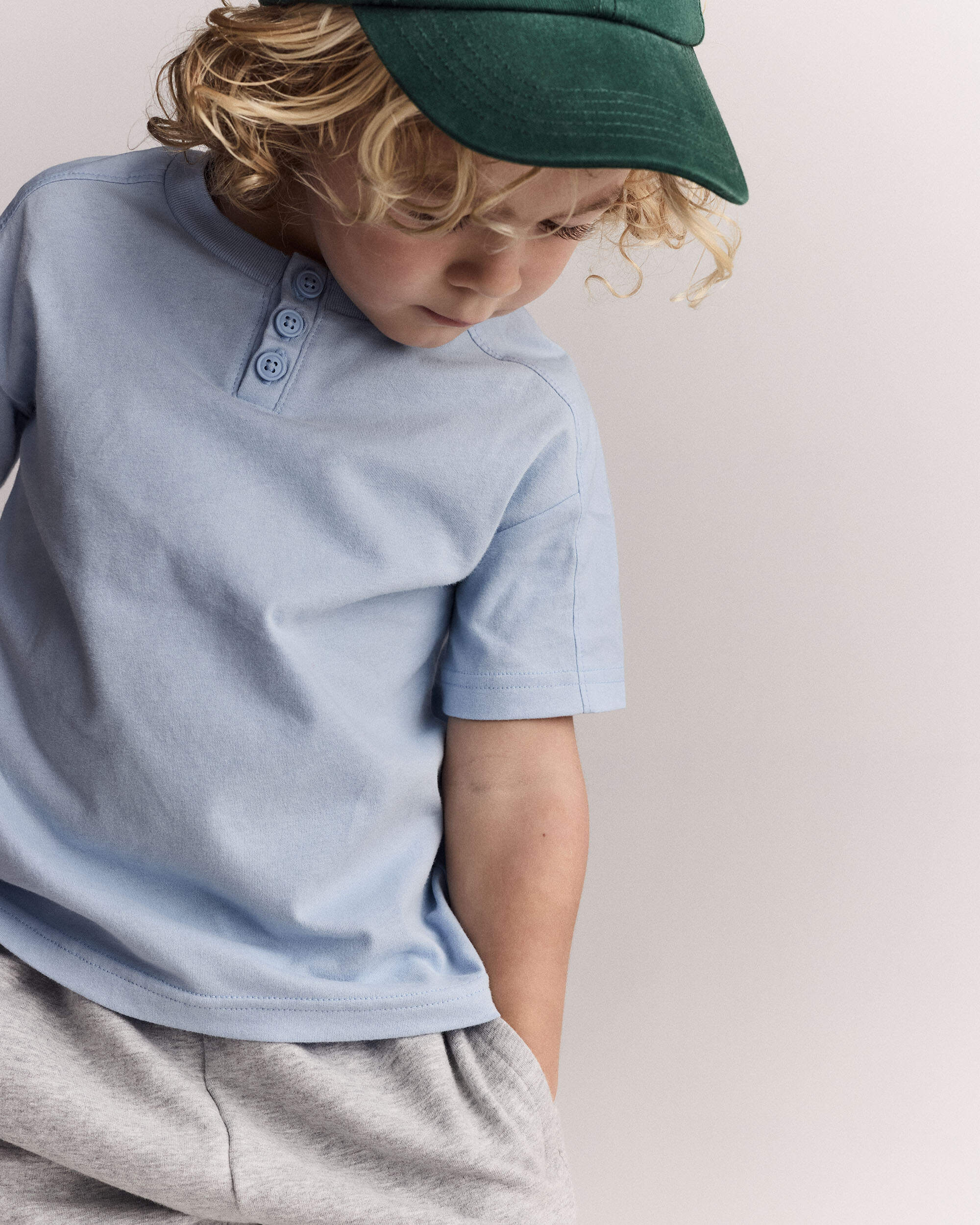 Toddler Boy Henley Tee - Blue