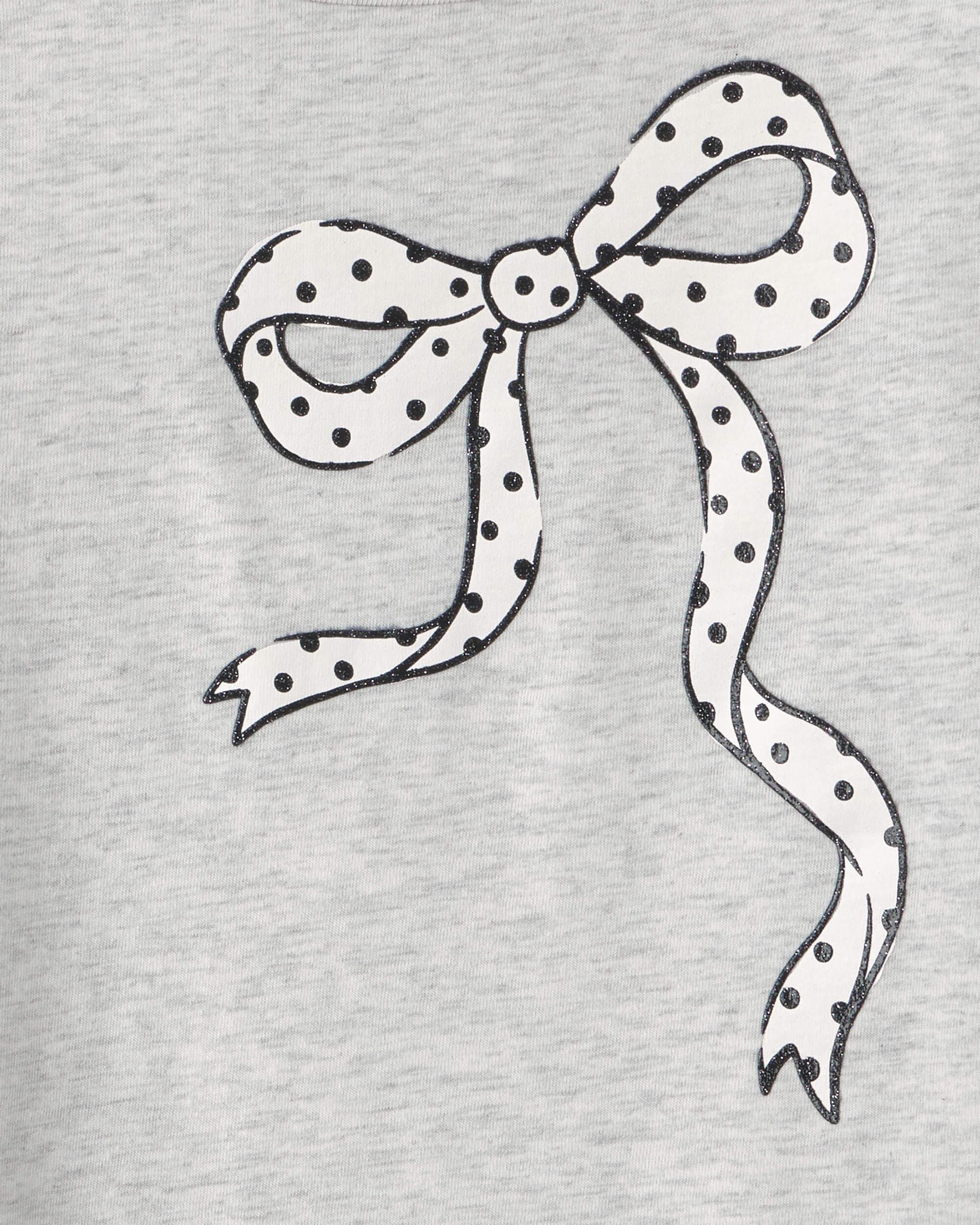 Girls Bow Long-Sleeve Graphic Tee - Grey