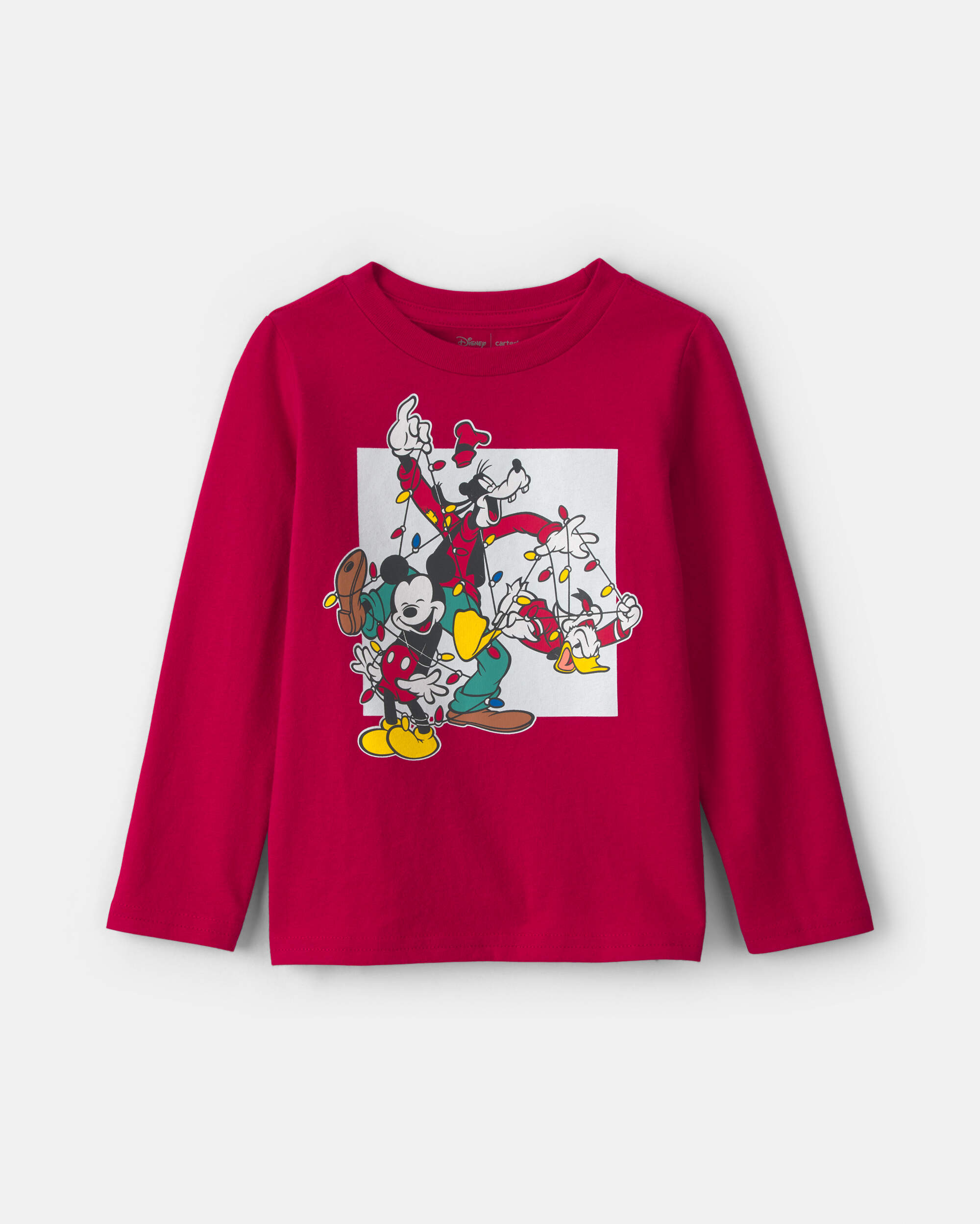Toddler Boy Disney© Mickey Mouse Christmas Long-Sleeve Graphic Tee - Red