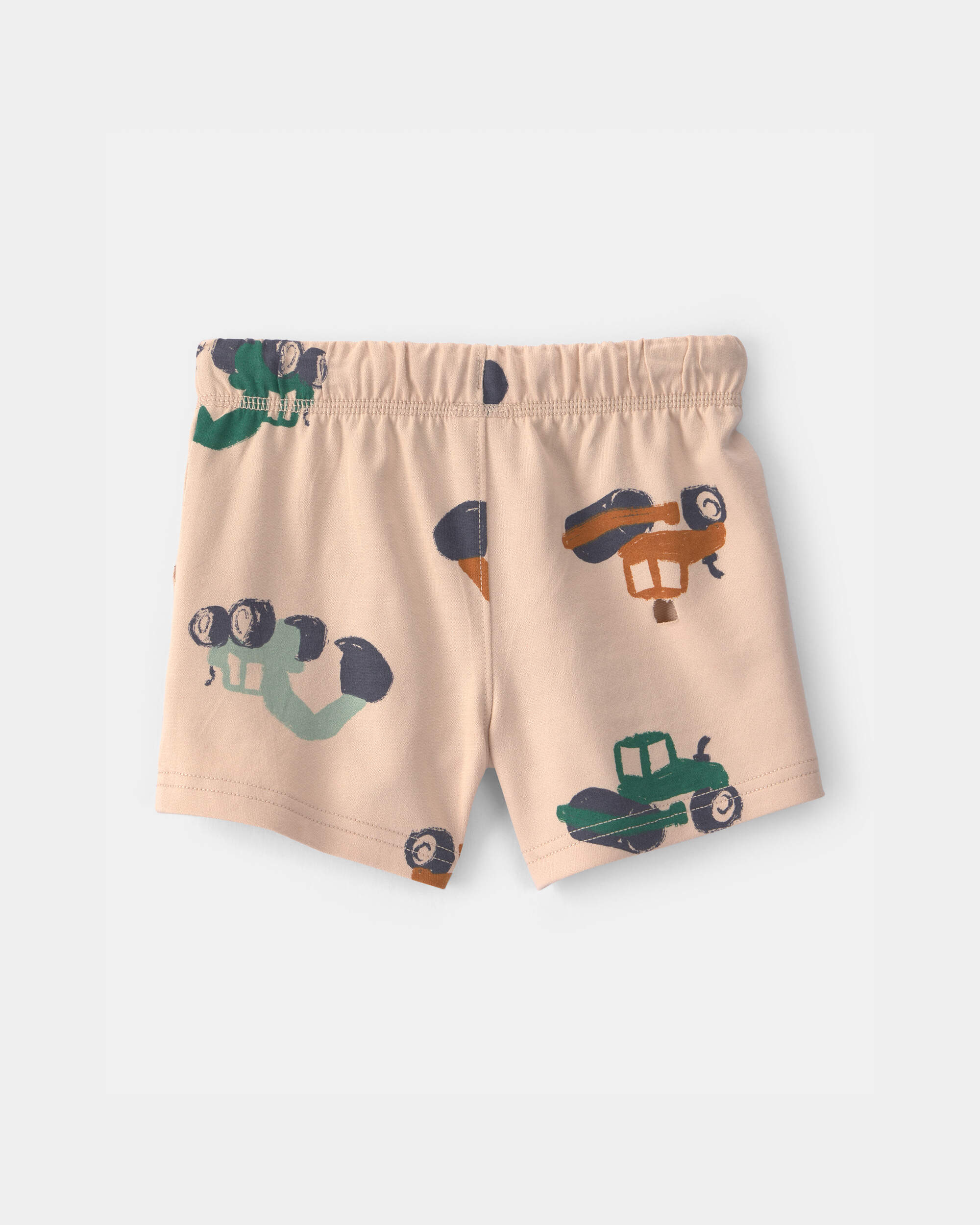 Toddler Boy Construction French Terry Shorts - Tan