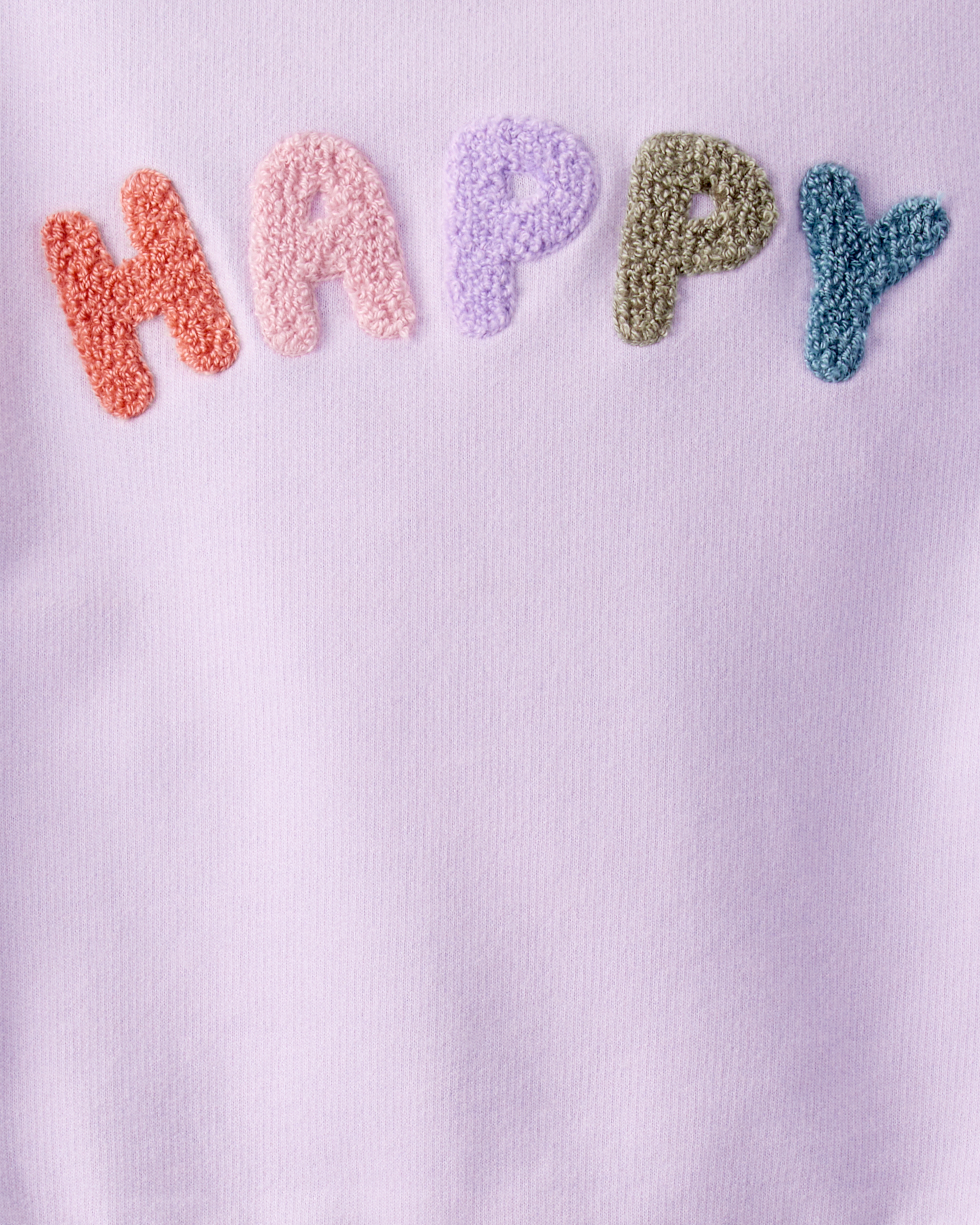 Toddler Girl Happy French Terry Long-Sleeve Pullover Sweatshirt - Purple