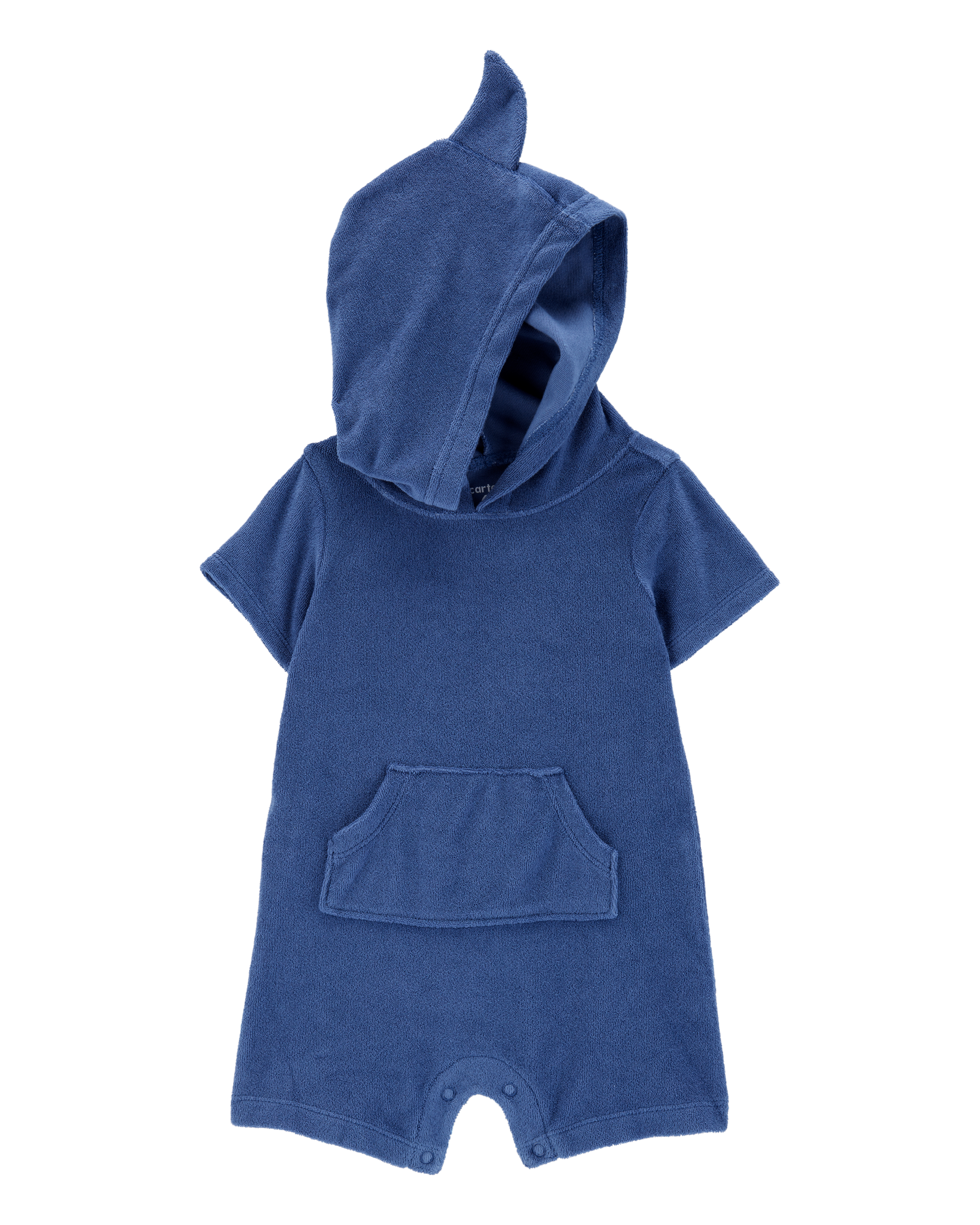 Baby Shark Hood Fastening Romper-Blue
