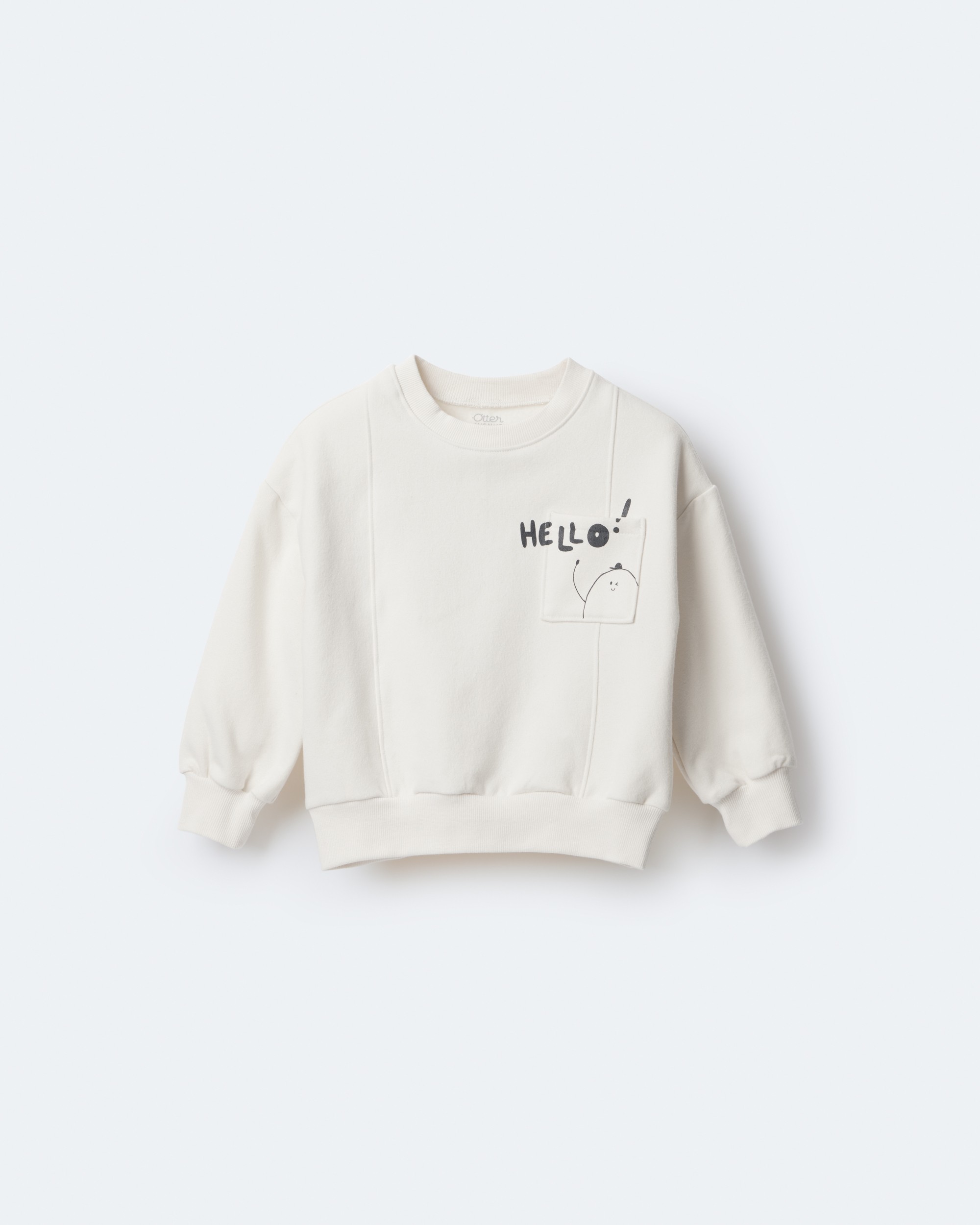 Toddler Hello!' Pullover Sweatshirt - Cream