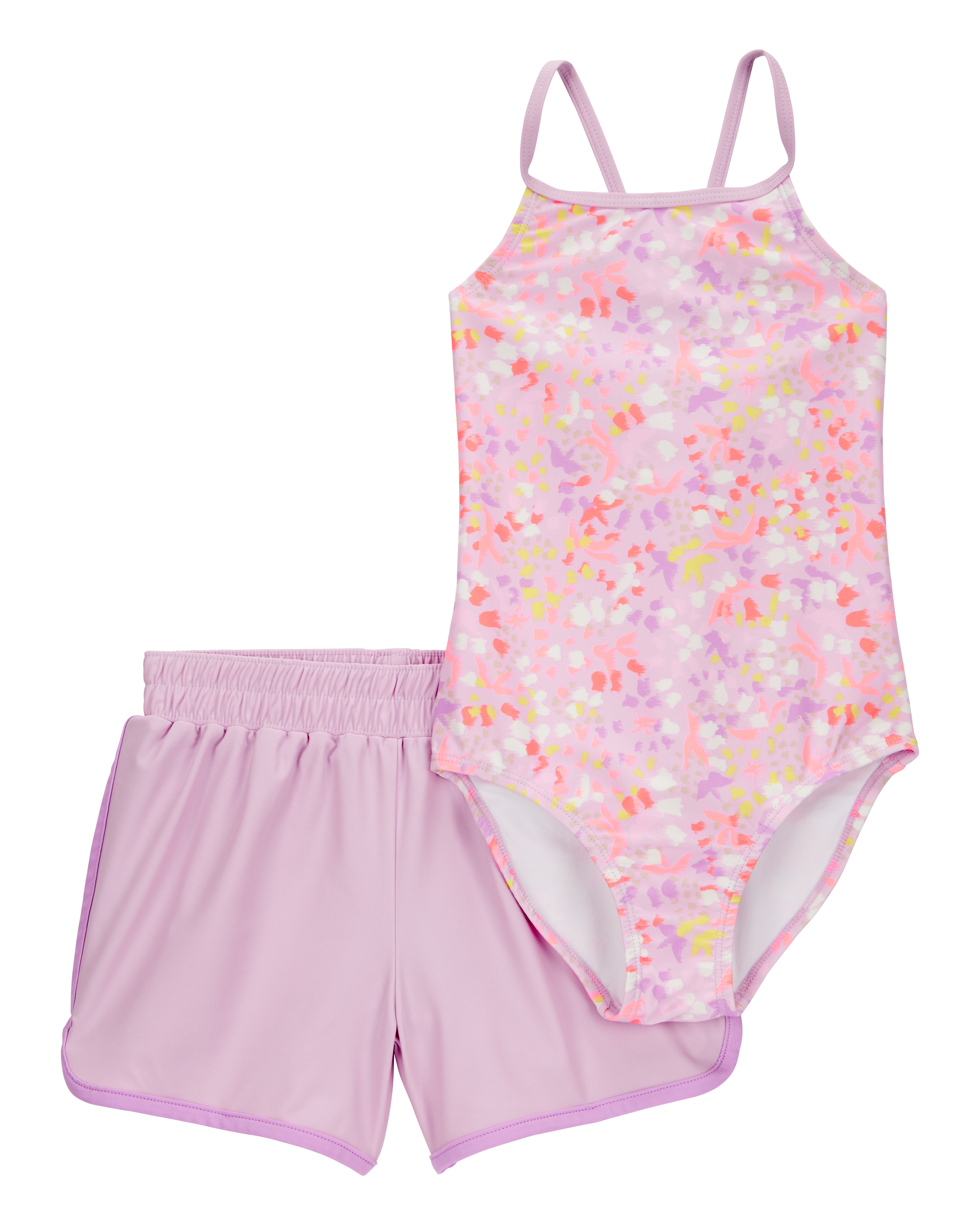 Kid 2-Piece Printed 1-Piece Swimsuit & Short Set
