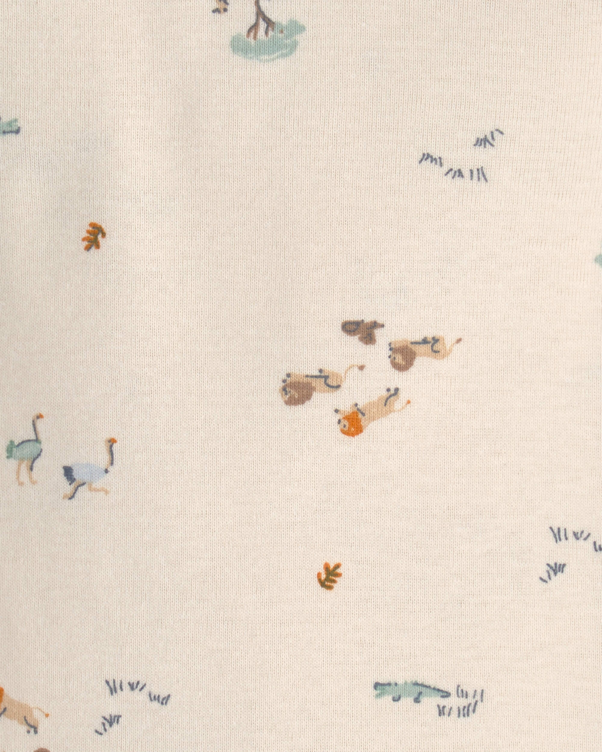 Baby Boy 2-Piece Safari Overall Set - Blue/Cream