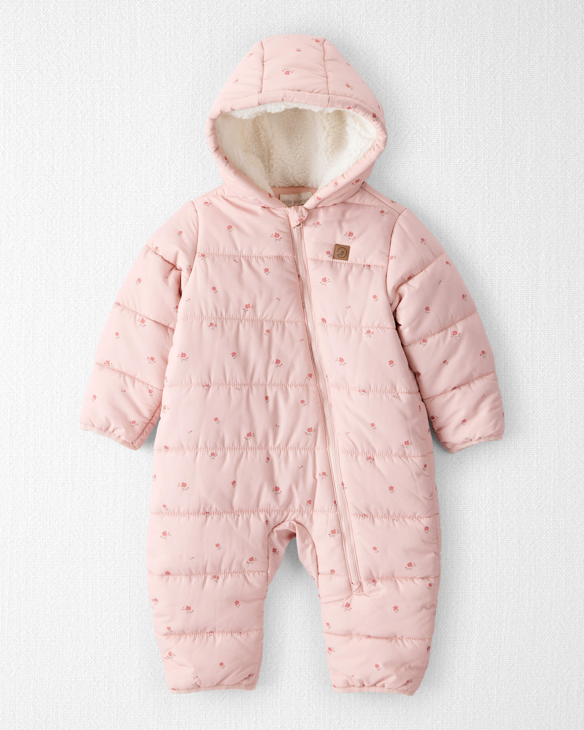 Baby Girl 1-Piece Snowsuit Made with Recycle Materials Blush Petals Print