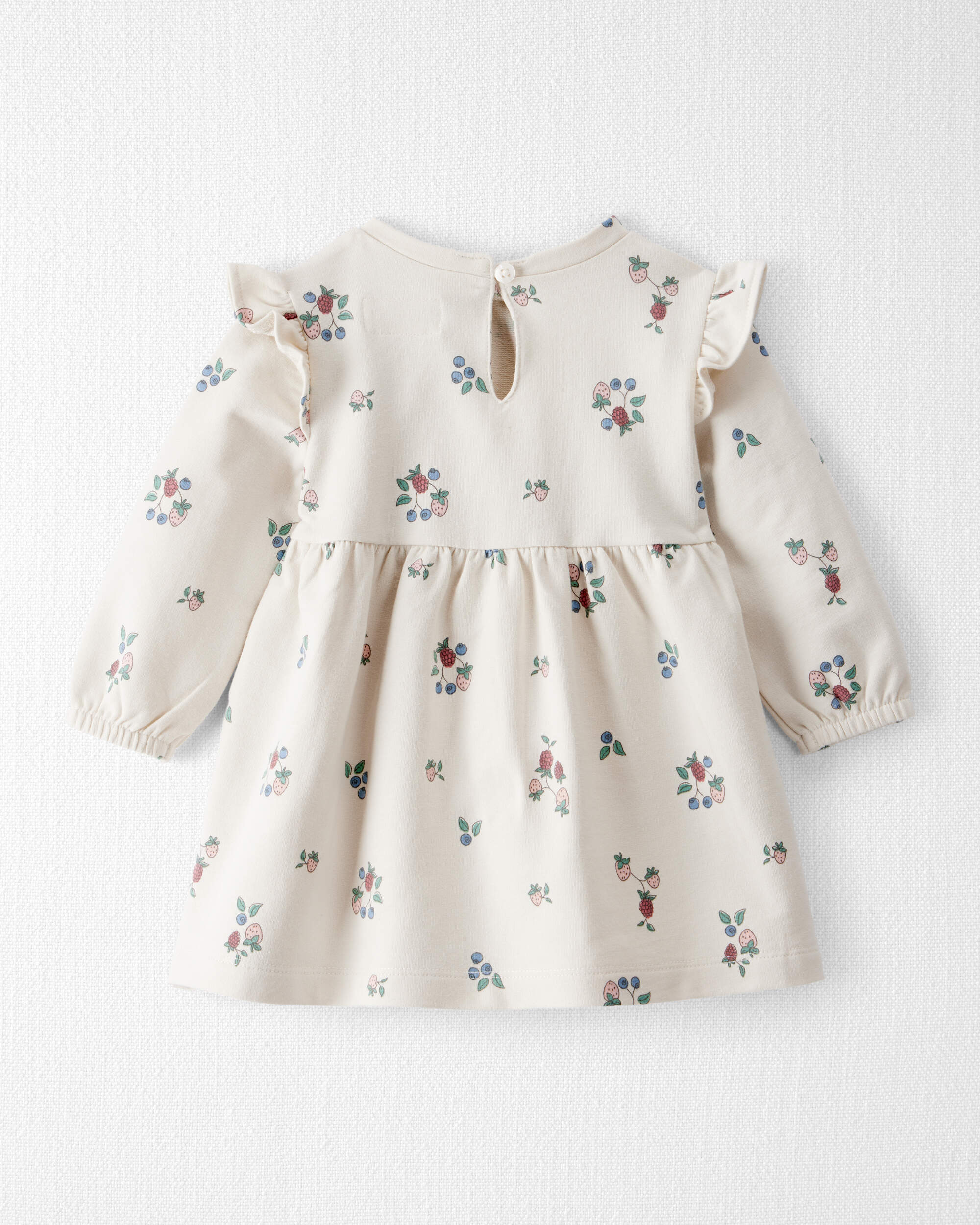 Baby Girl Organic Cotton French Terry Dress Berry Blossom Print