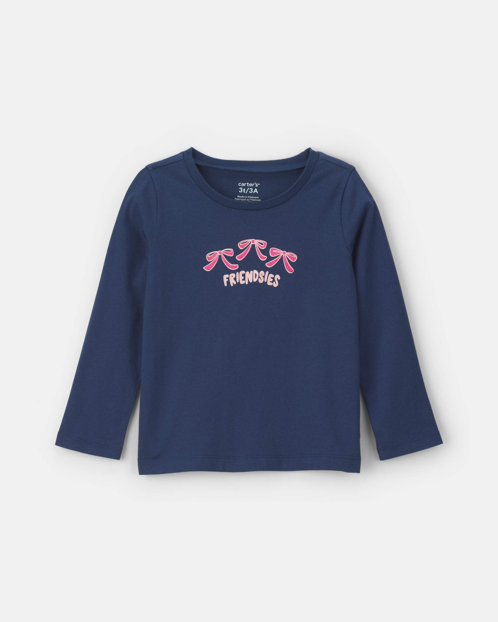 Toddler Girl "Friendsies" Bows Long-Sleeve Graphic Tee - Blue