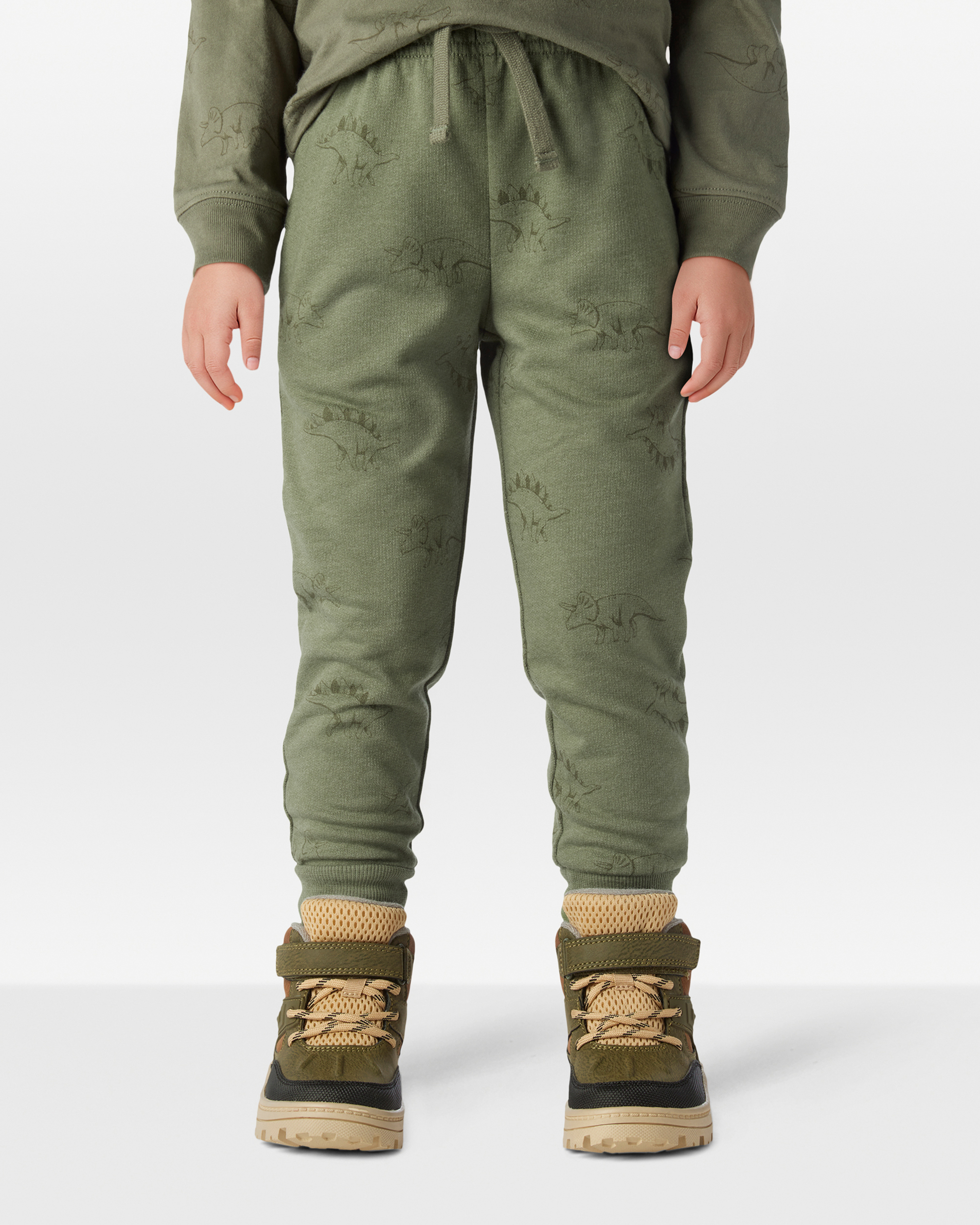 Toddler Boy Dinosaur French Terry Jogger - Green