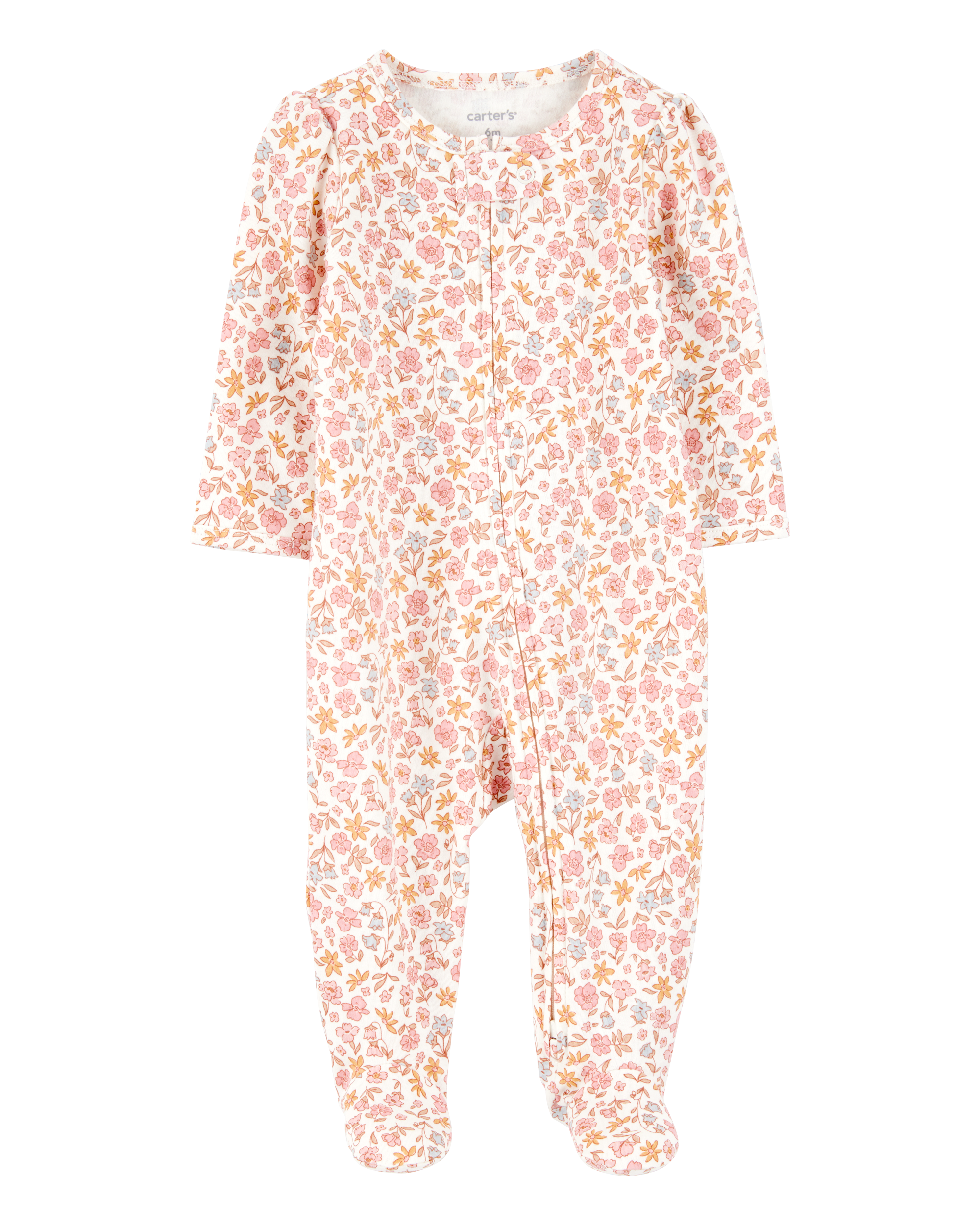 Baby Girl Floral 2-Way Zip Cotton Sleeper pyjamas