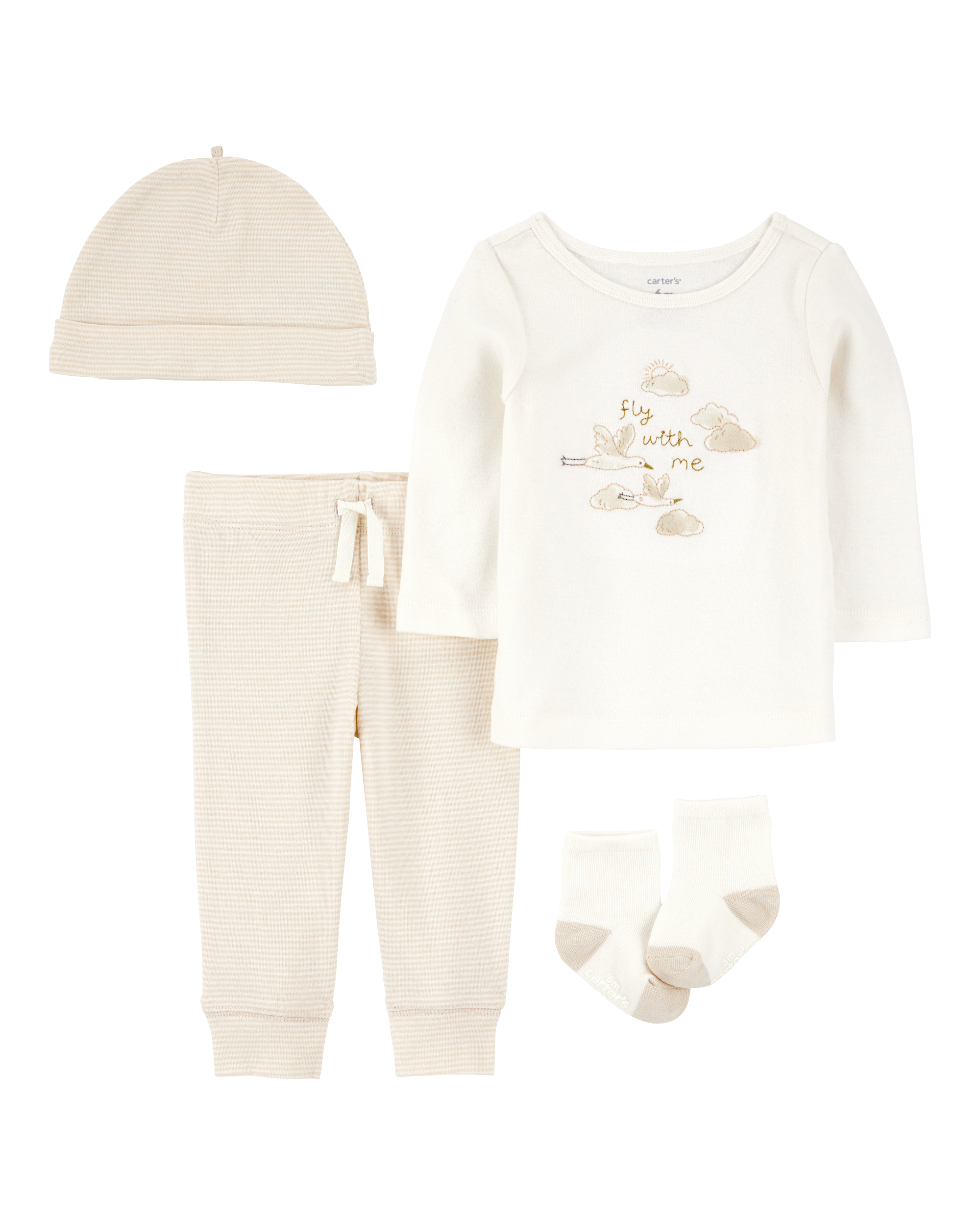 Baby 4-Piece Cloud Print Outfit Set