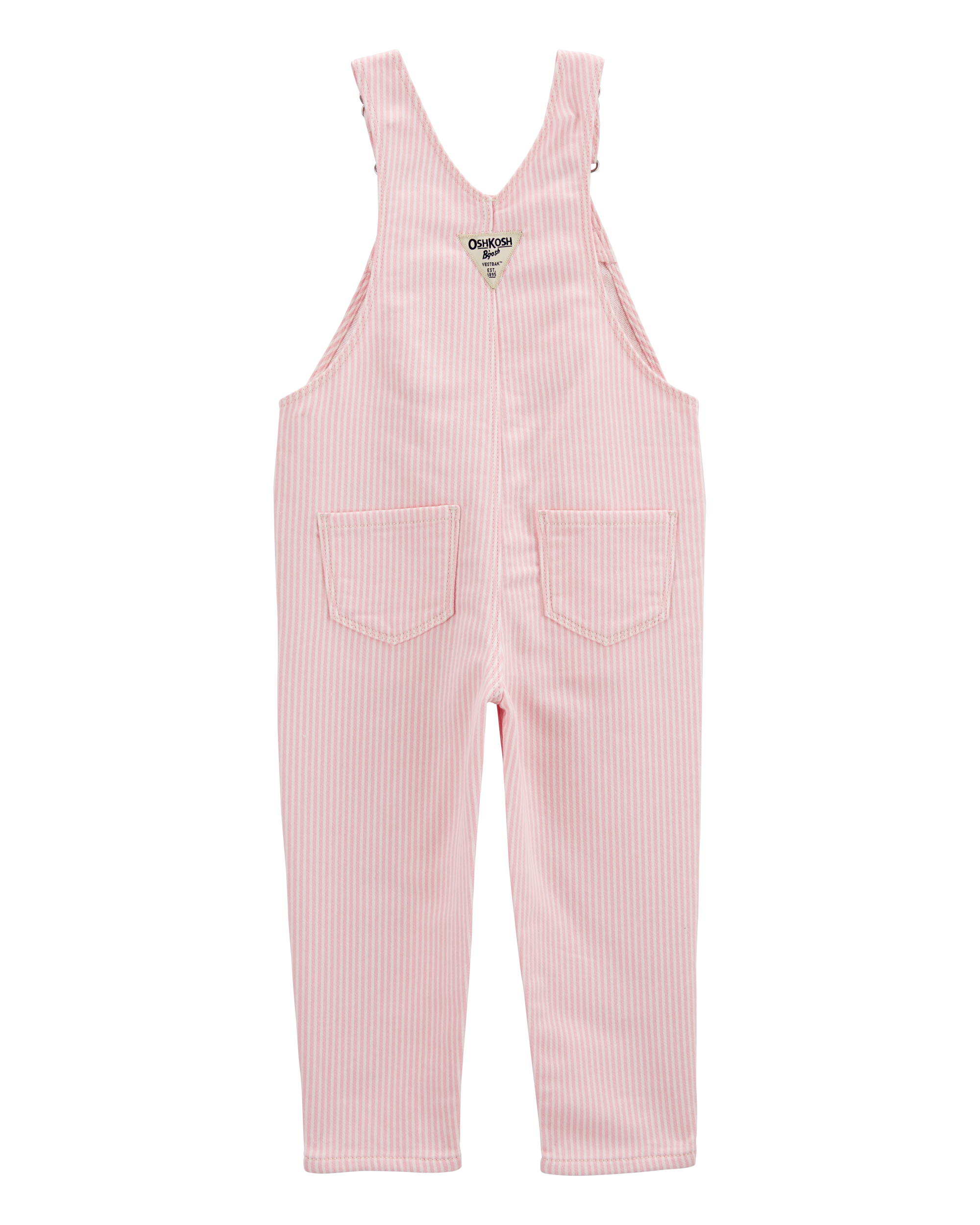 Toddler Knit Denim Hickory Stripe Overalls - Pink | Carter's