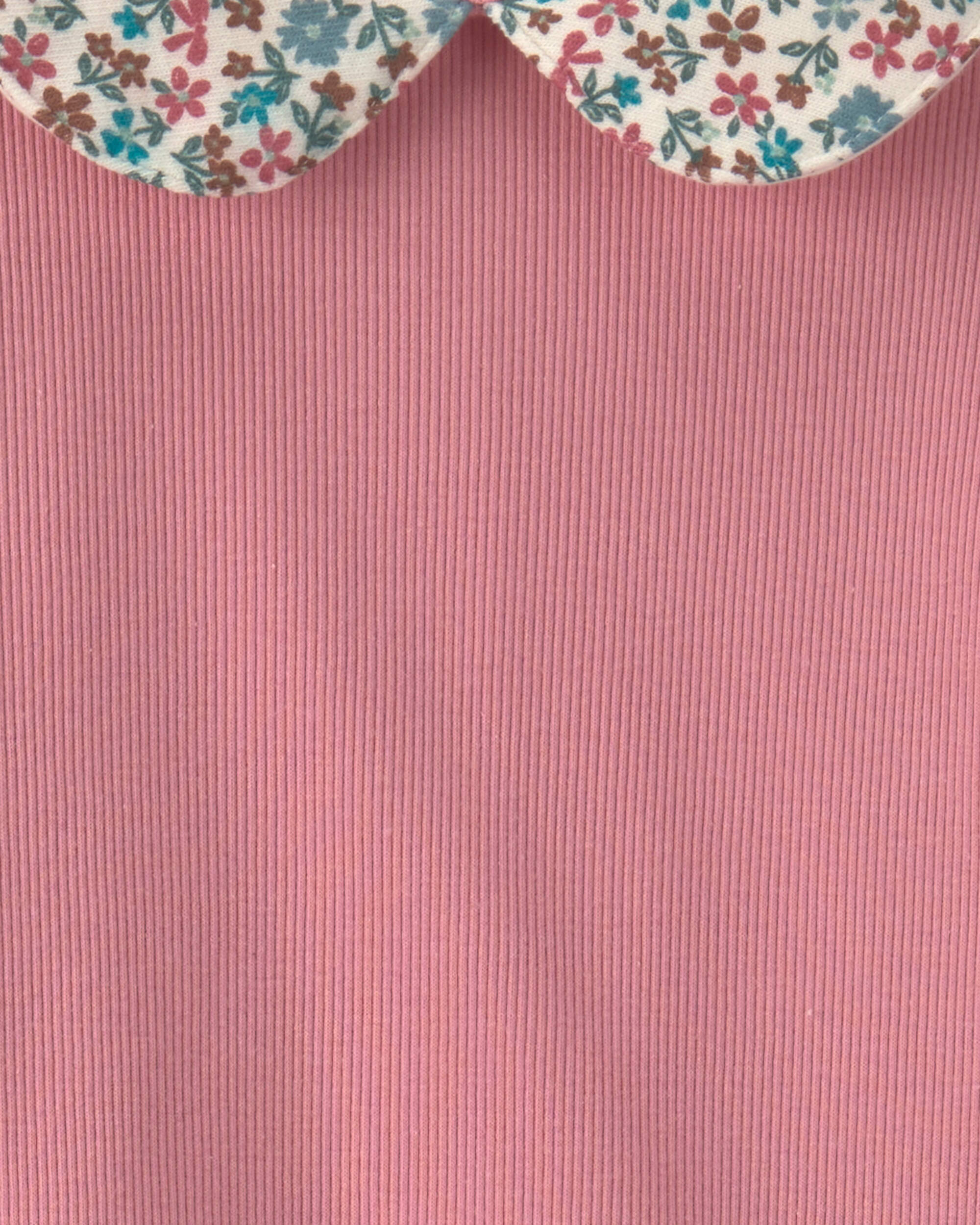 Girls 2-Piece Floral Fleece Long-Sleeve Top & Pant Set - Pink