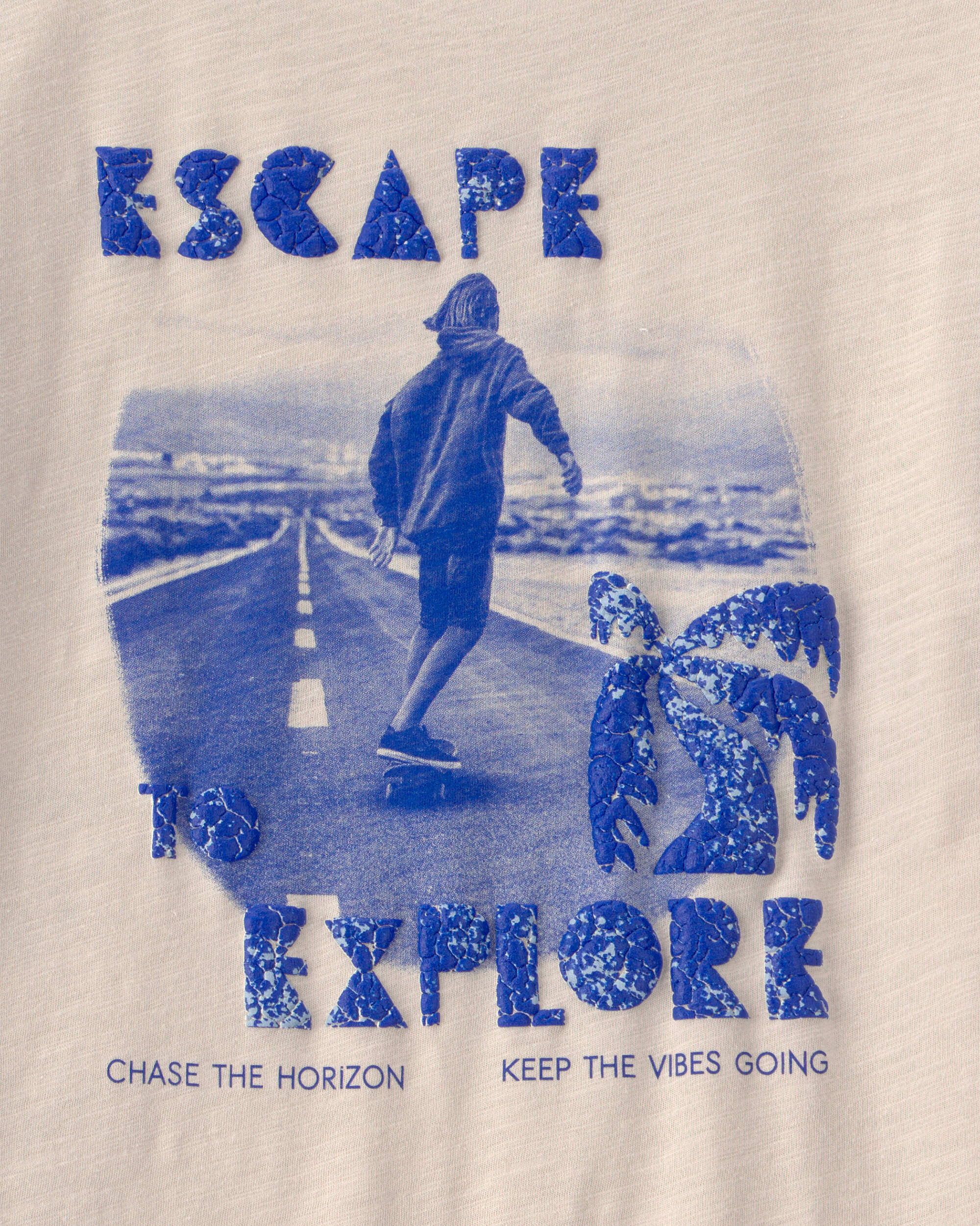 Boys Beachside Skater Graphic Tee - Tan