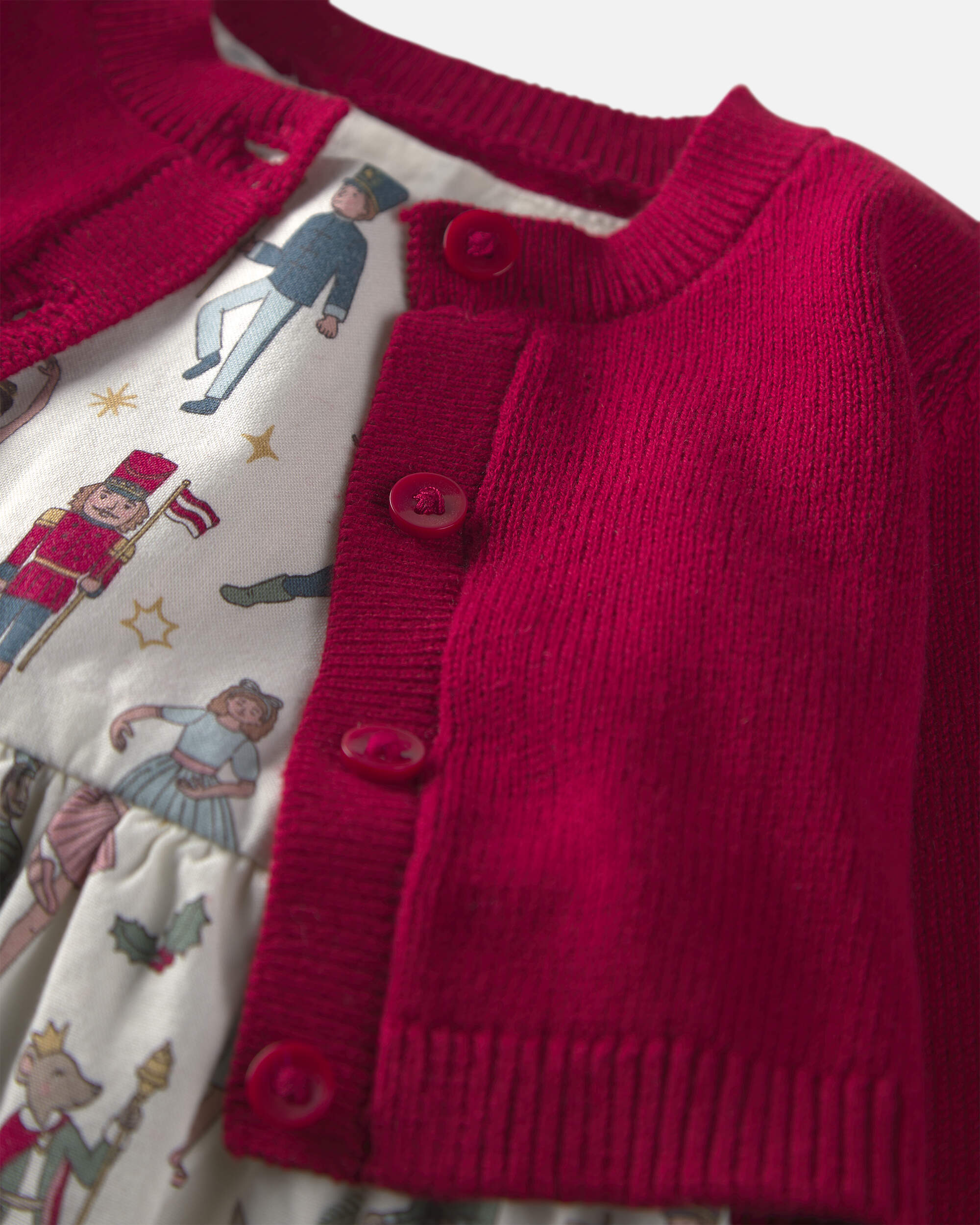 Toddler Girl 2-Piece Organic Cotton Cardigan Dress Set Nutcracker