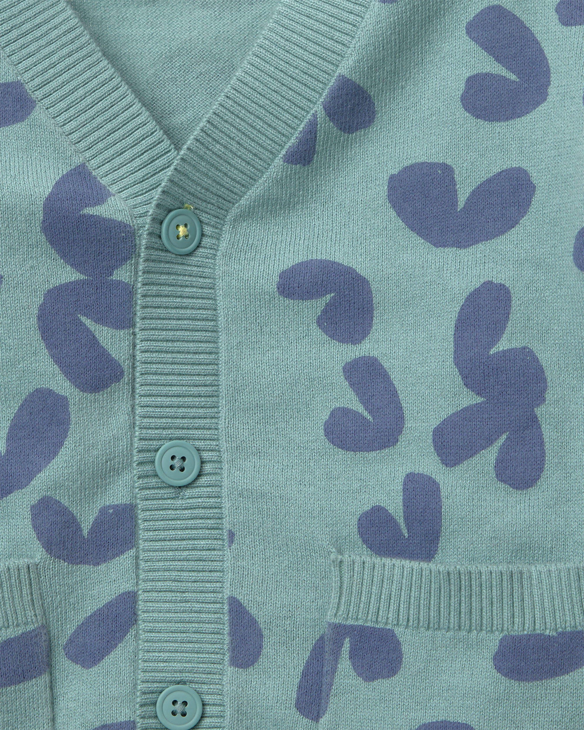 Toddler Cardigan with Avenue Pockets Abstract Print - Teal