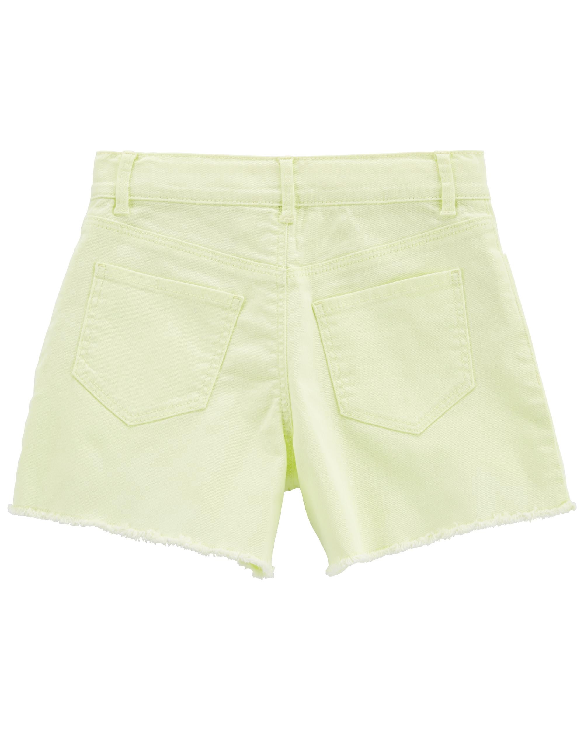 Yellow denim shorts clearance