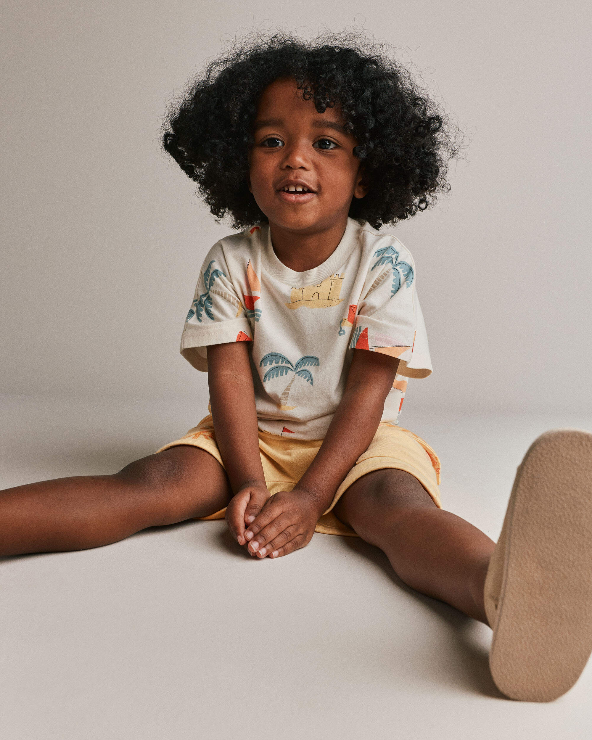 Toddler Dolman Tee Sandcastle Print - Cream