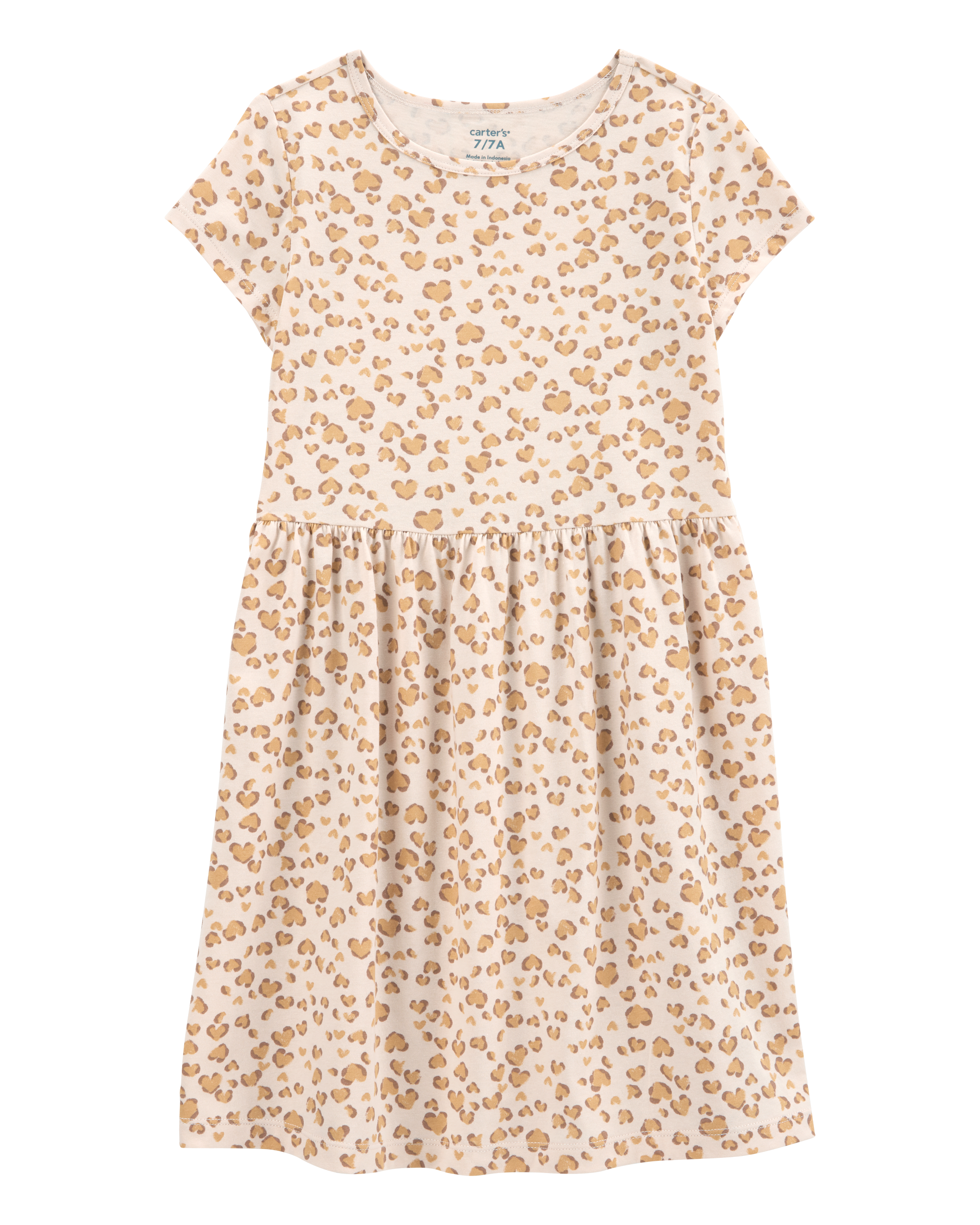 Kid Cheetah Animal Print Short-Sleeve Dress