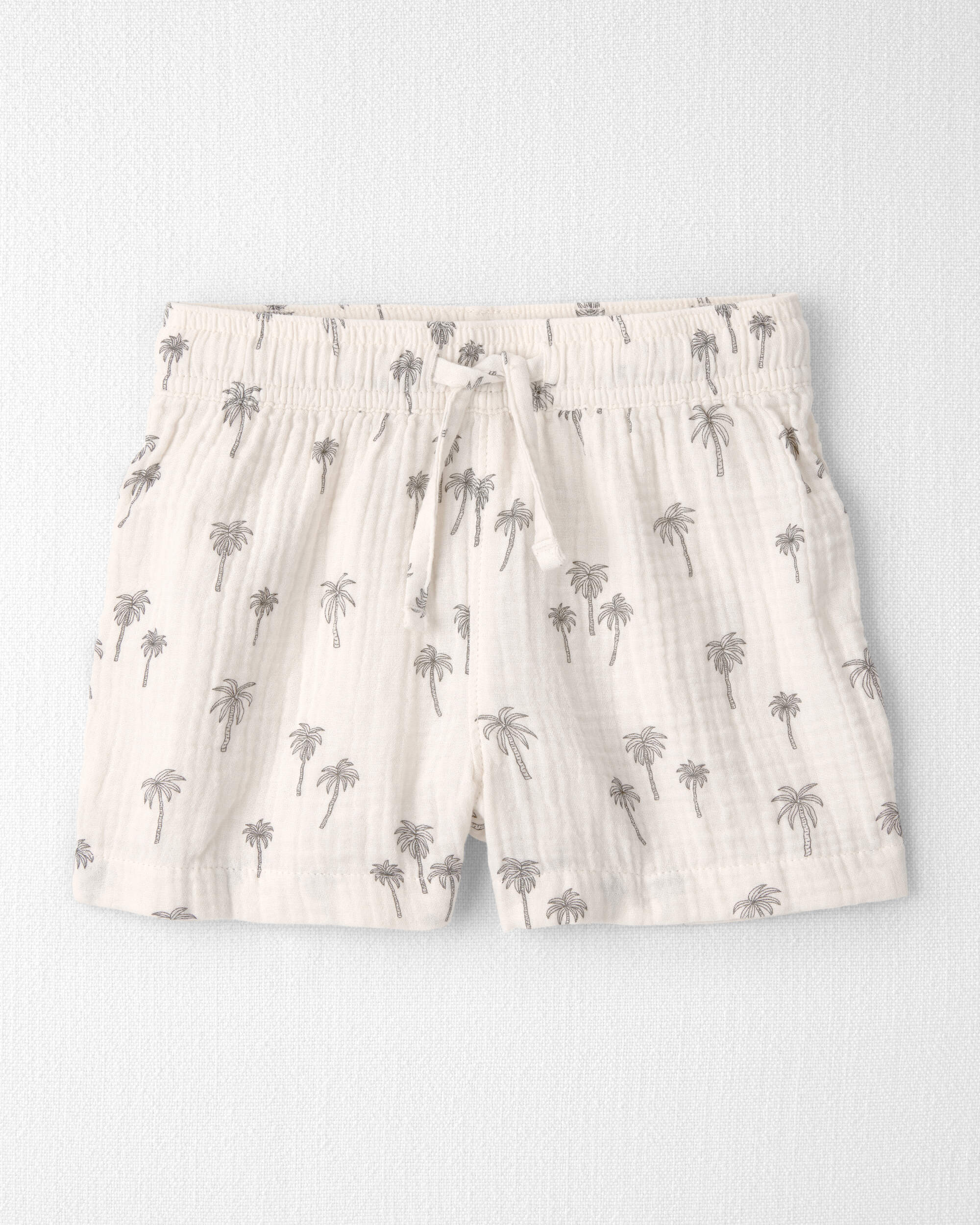 Toddler Boy 2-Piece Organic Cotton Gauze Top & Short Set Palm Trees