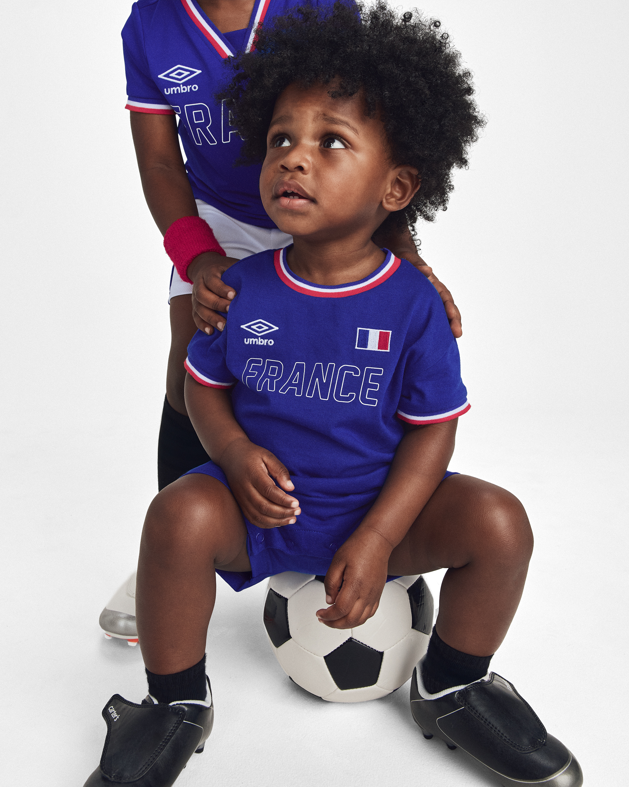 Baby Umbro France Soccer Romper - Blue/Red/White