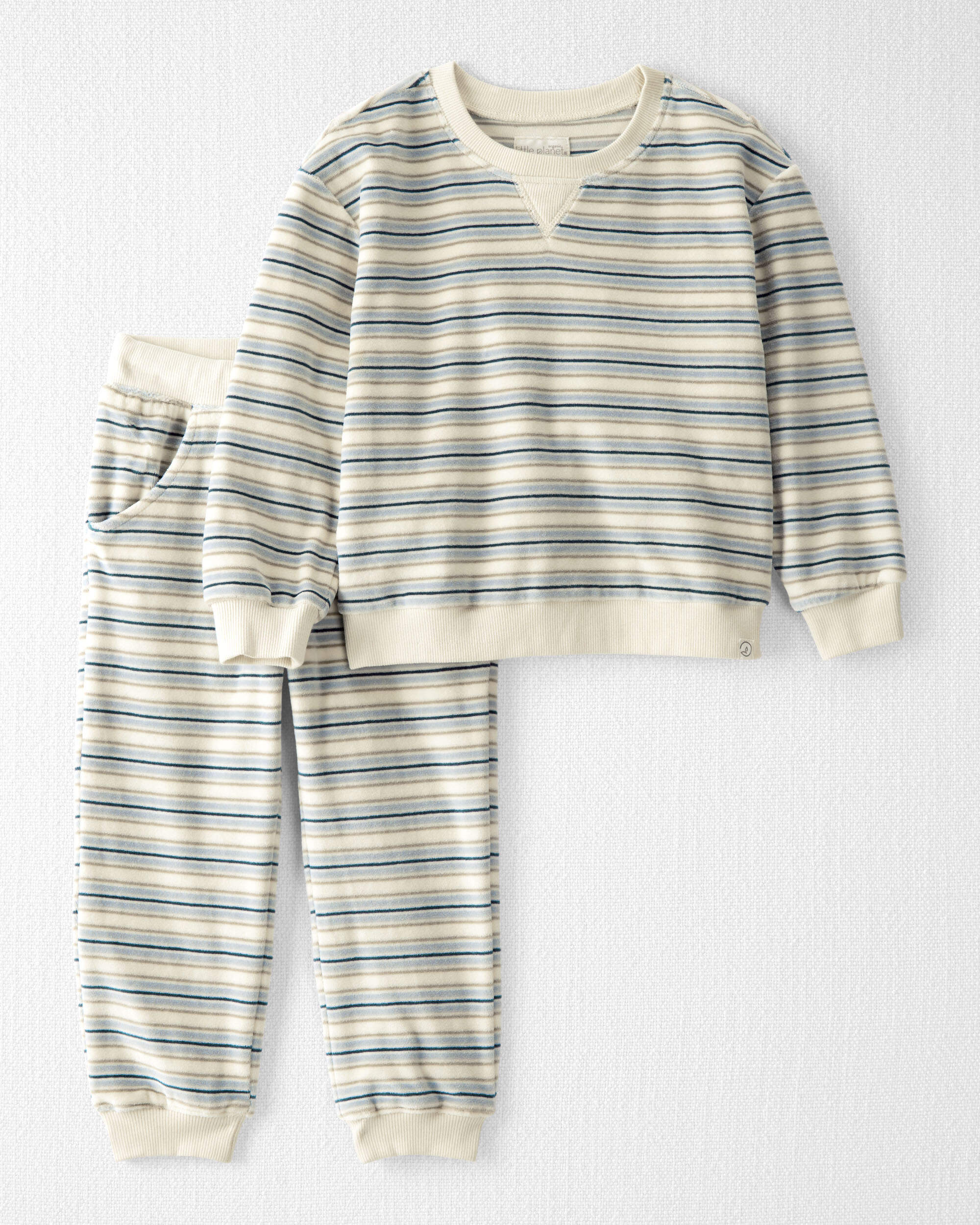 Toddler 2-Piece Organic Cotton Velour Pullover & Pant Set