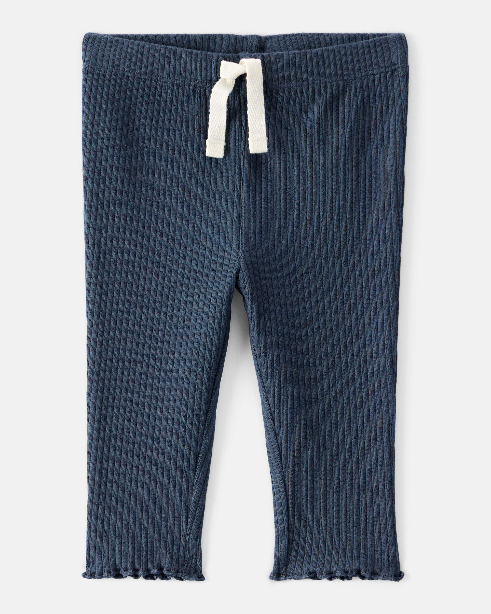 Baby Girl Cotton Pull-On Pants - Navy Blue