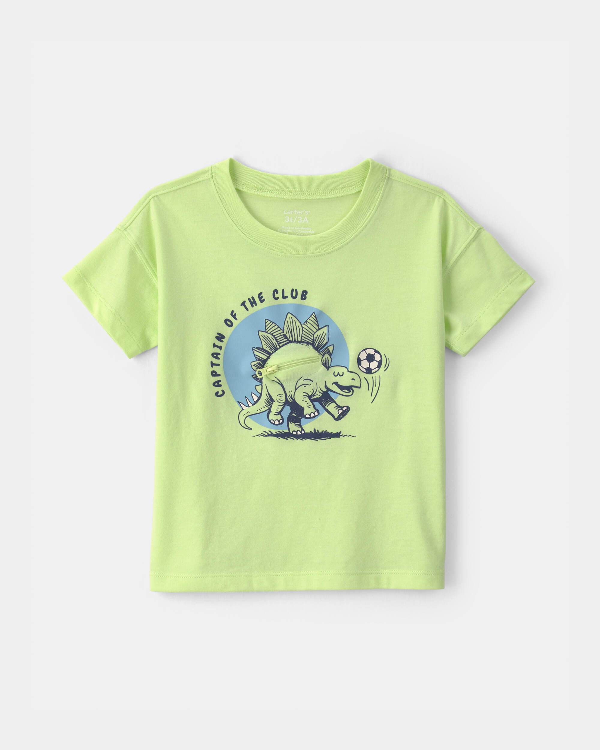 Toddler Boy 'Captain Of The Club' Dinosaur Graphic Tee - Green