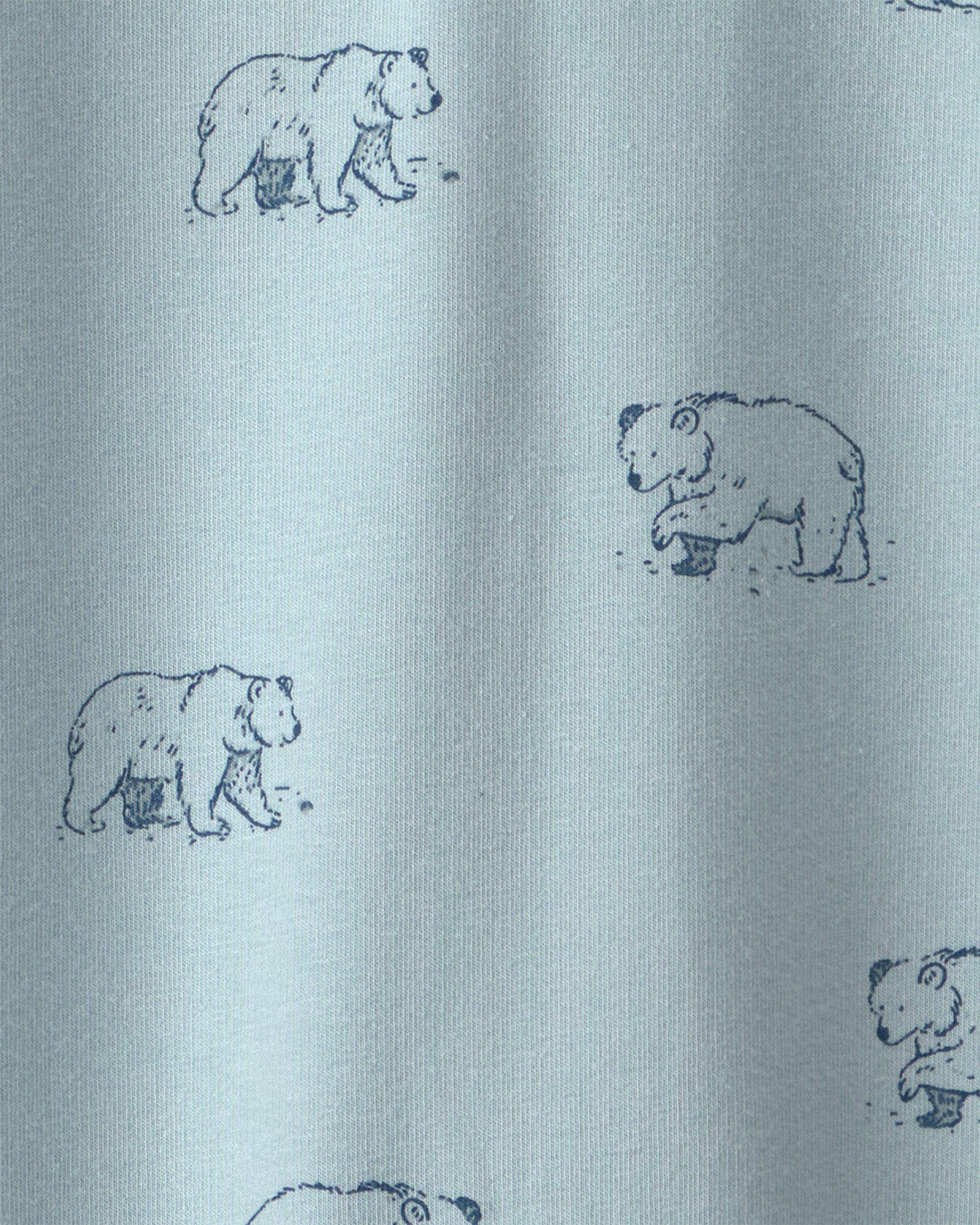 Baby Organic Cotton French Terry Jumpsuit Blue Bears